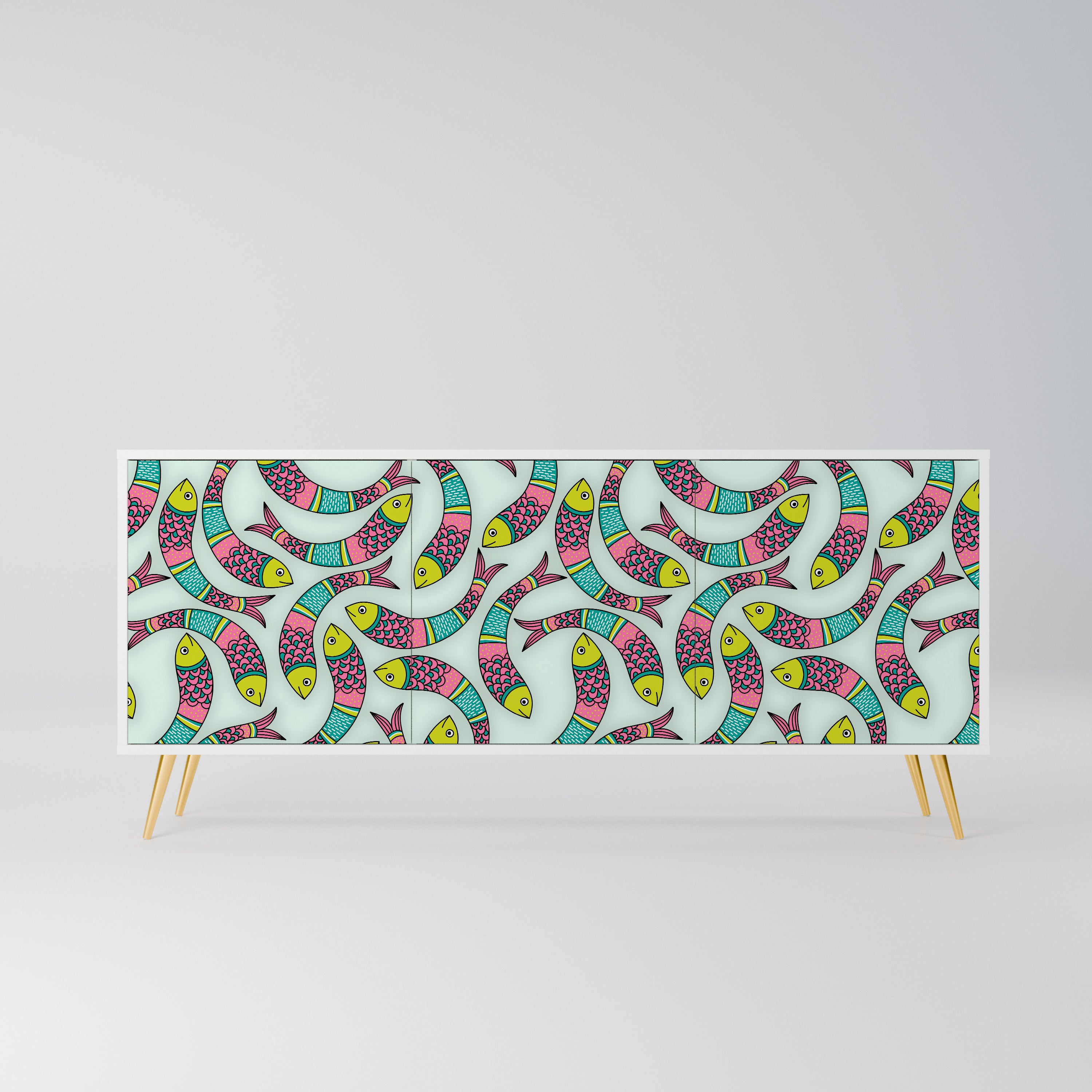 INDIAN FISH Komoda 3-drzwiowa korpus Biały