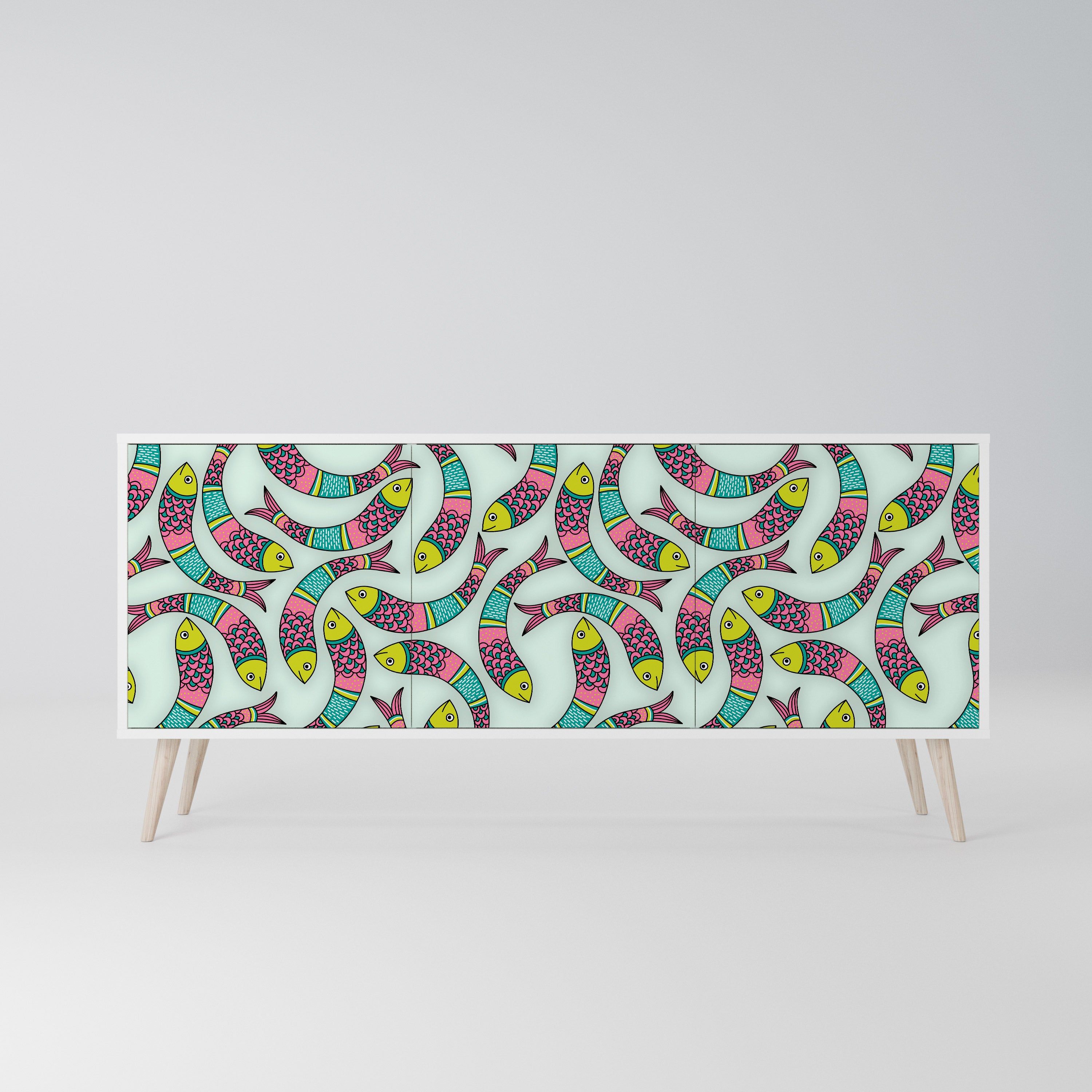 INDIAN FISH Komoda 3-drzwiowa korpus Biały