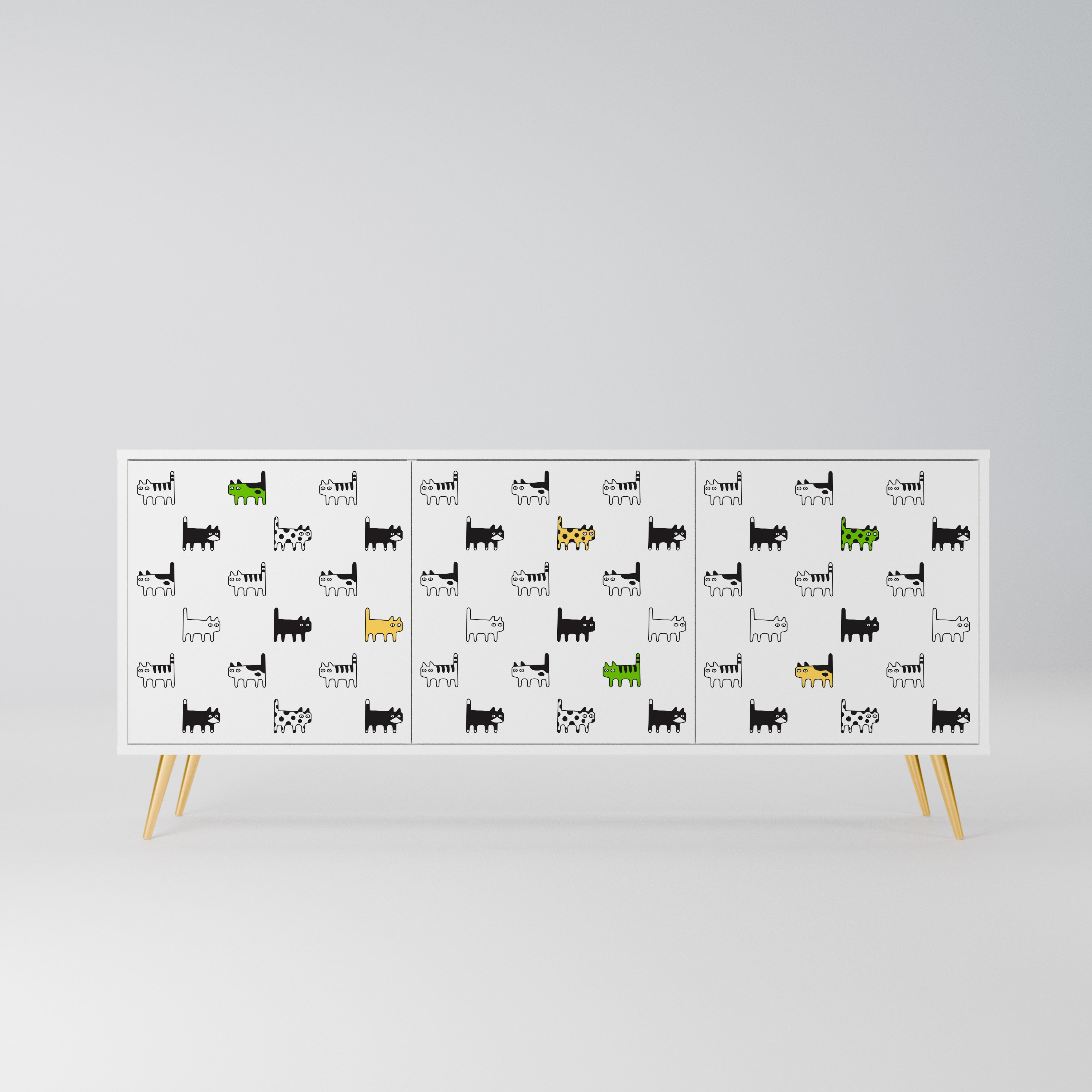 CATS COMPILATION Komoda 3-drzwiowa korpus Biały