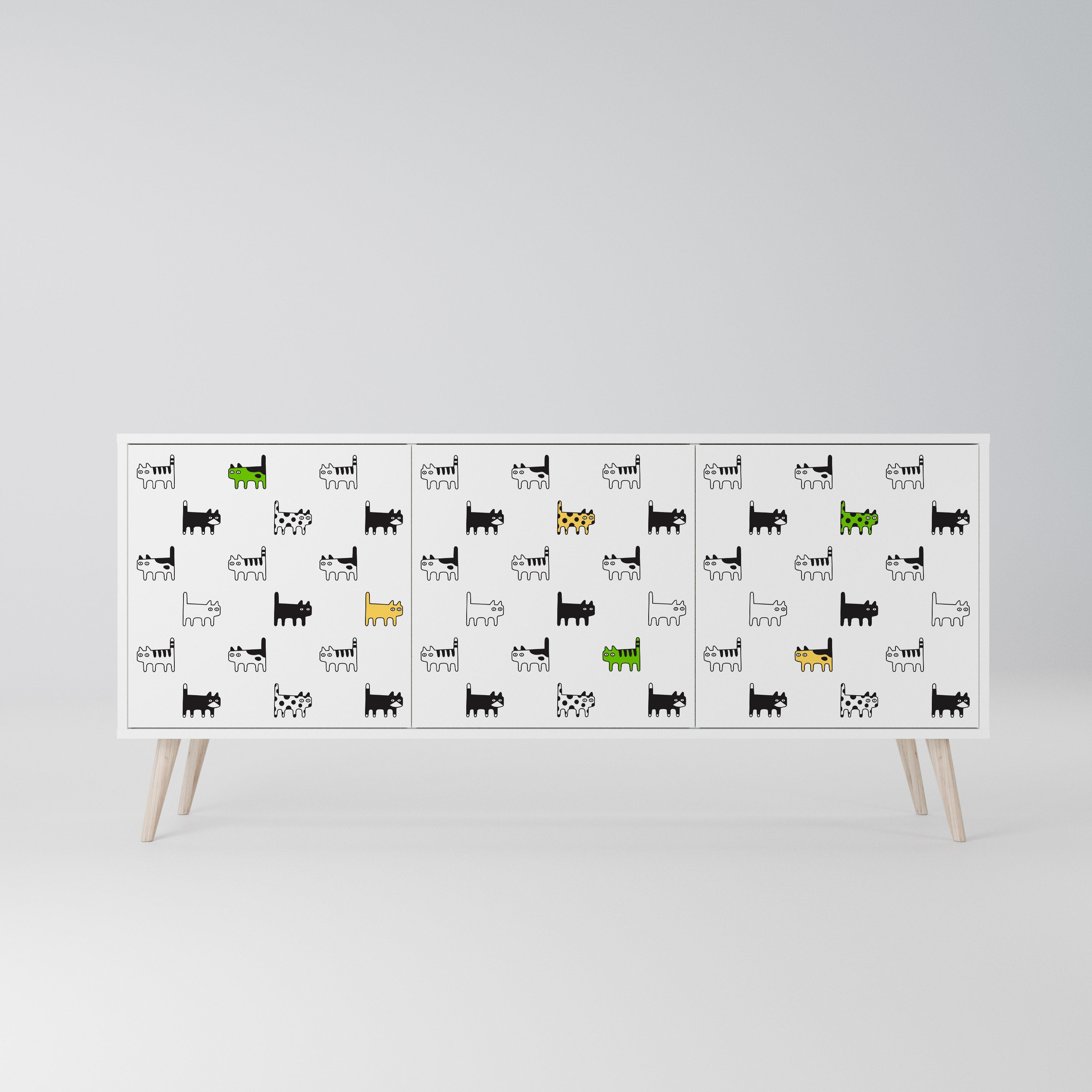 CATS COMPILATION Komoda 3-drzwiowa korpus Biały