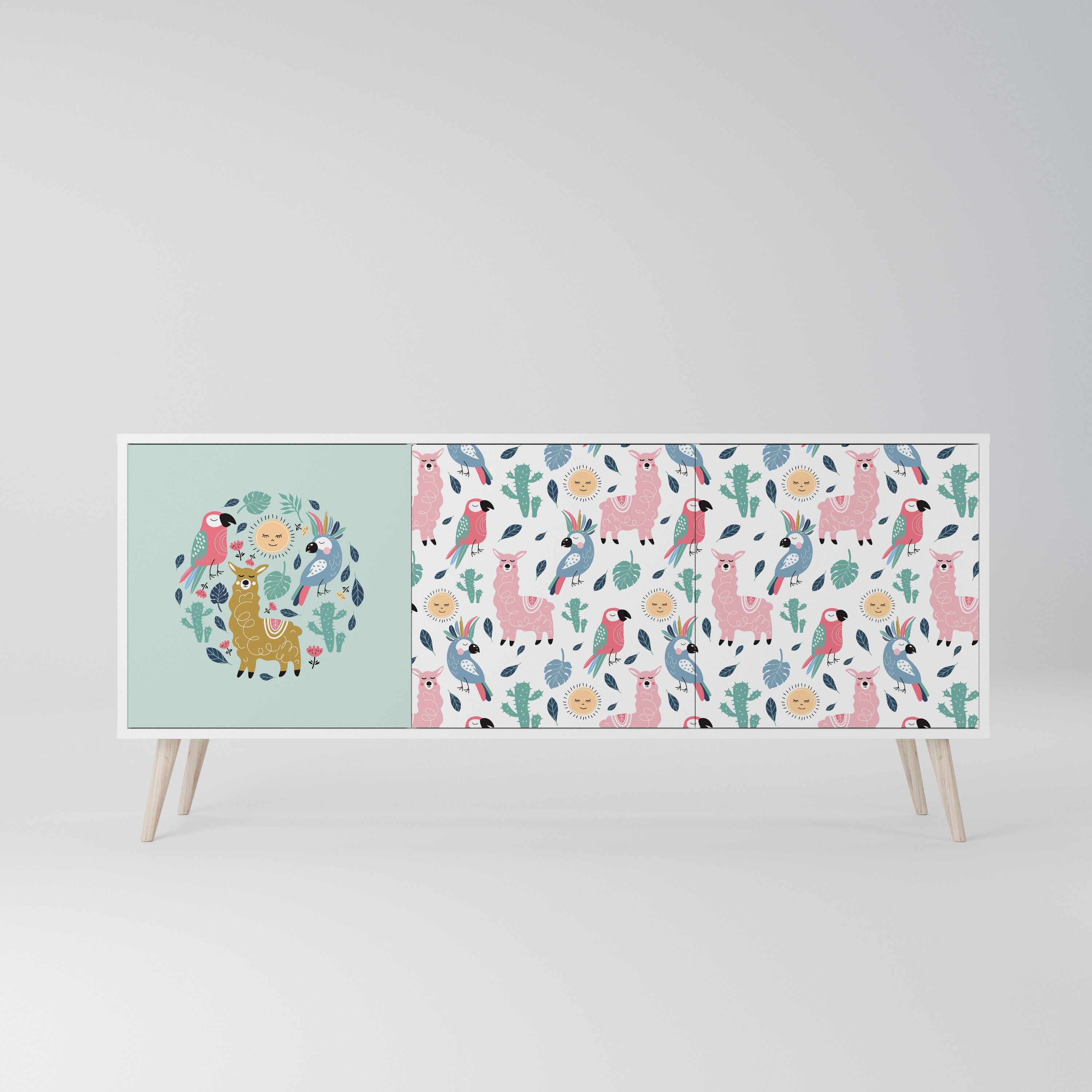 COLORFUL ALPACAS Komoda 3-drzwiowa korpus Biały