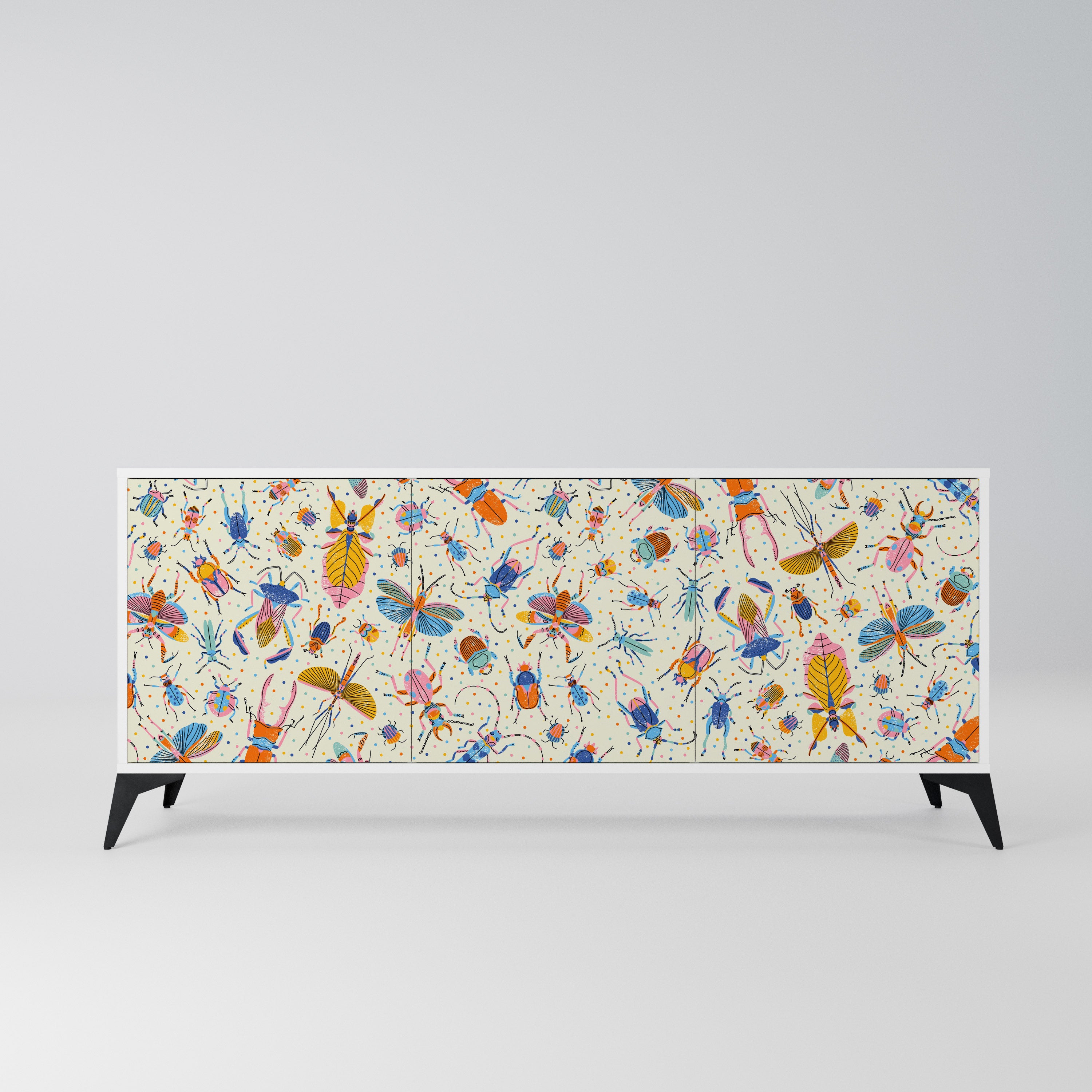 COLORFUL INSECTS Komoda 3-drzwiowa korpus Biały