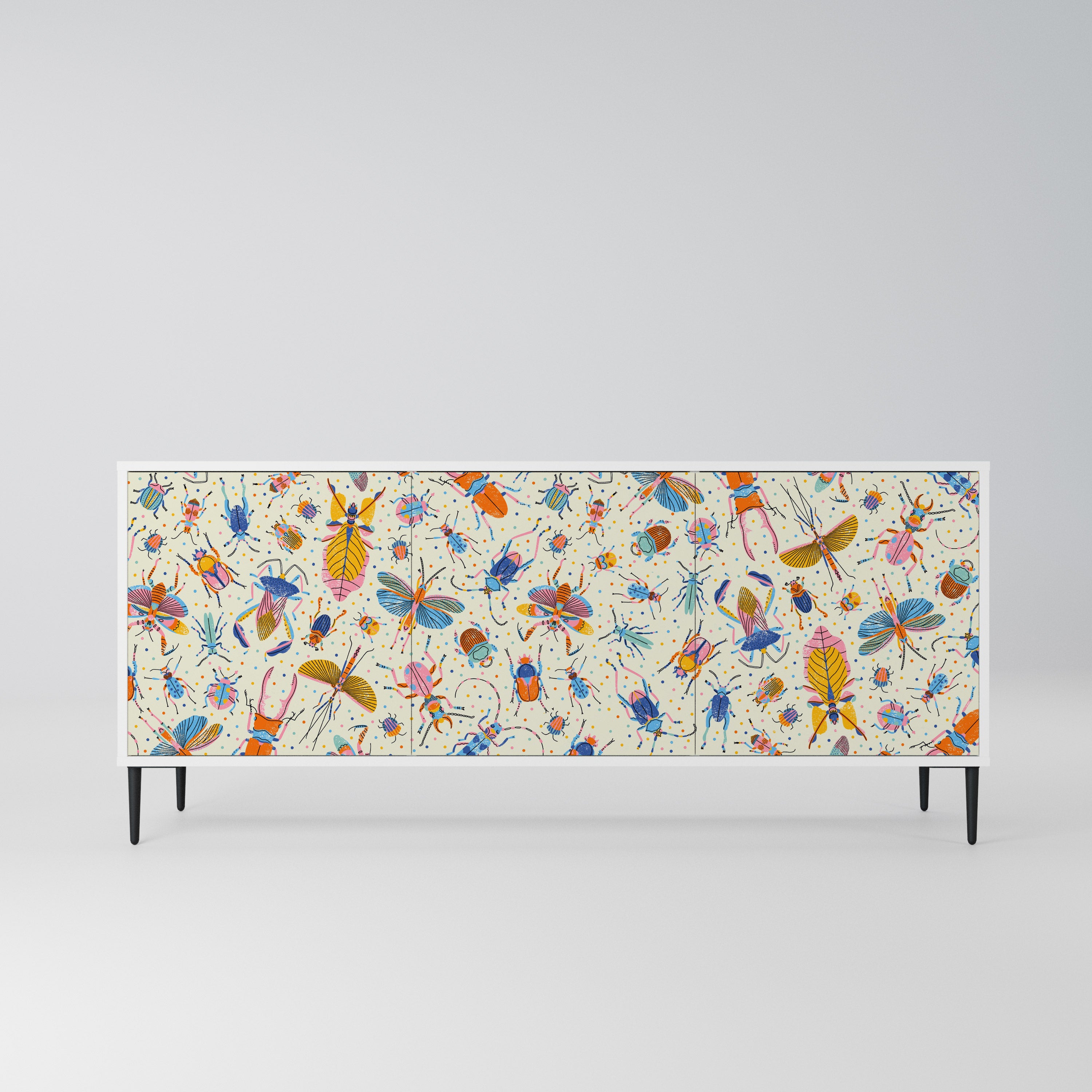 COLORFUL INSECTS Komoda 3-drzwiowa korpus Biały