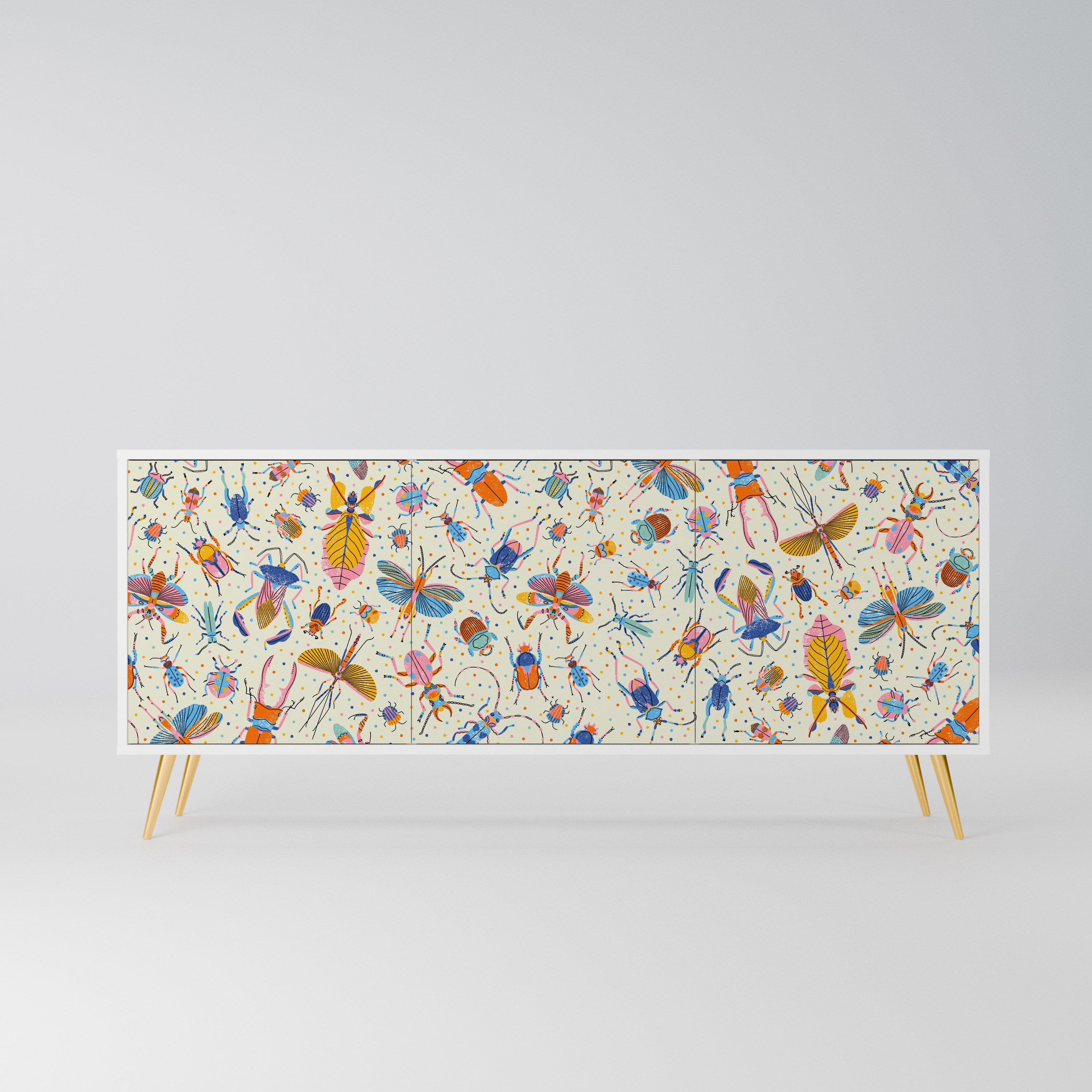 COLORFUL INSECTS Komoda 3-drzwiowa korpus Biały