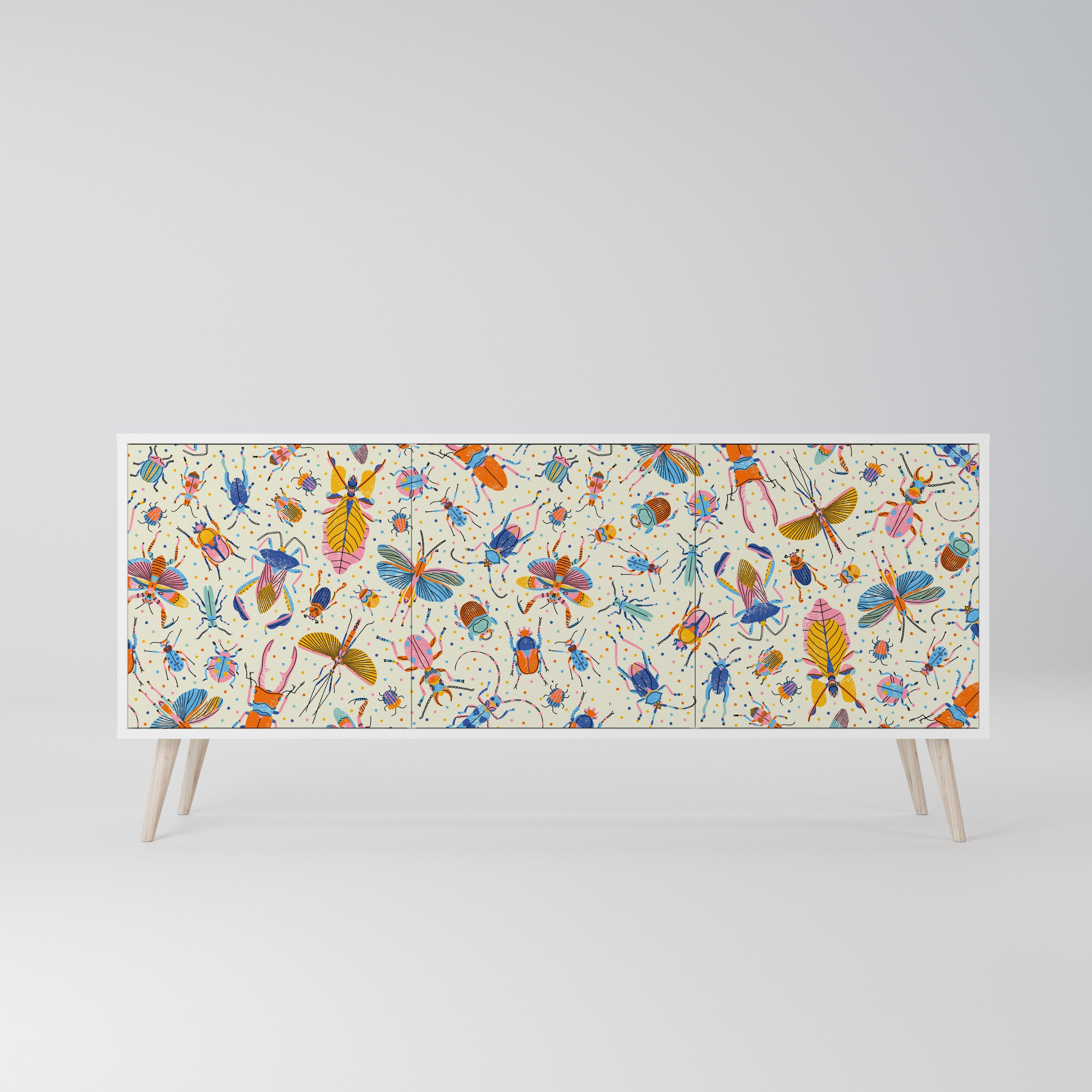 COLORFUL INSECTS Komoda 3-drzwiowa korpus Biały