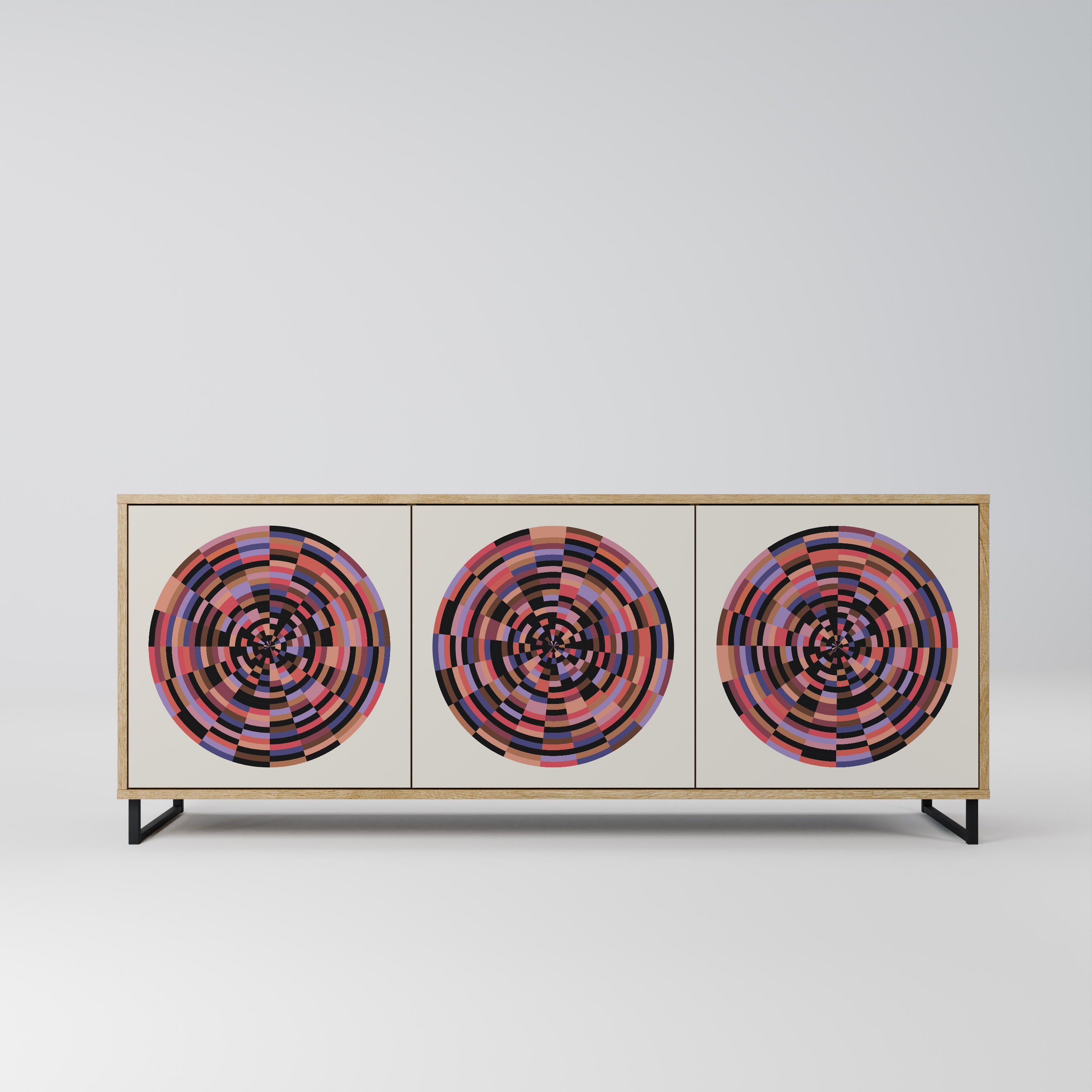 BROWN CIRCLES Komoda 3-drzwiowa