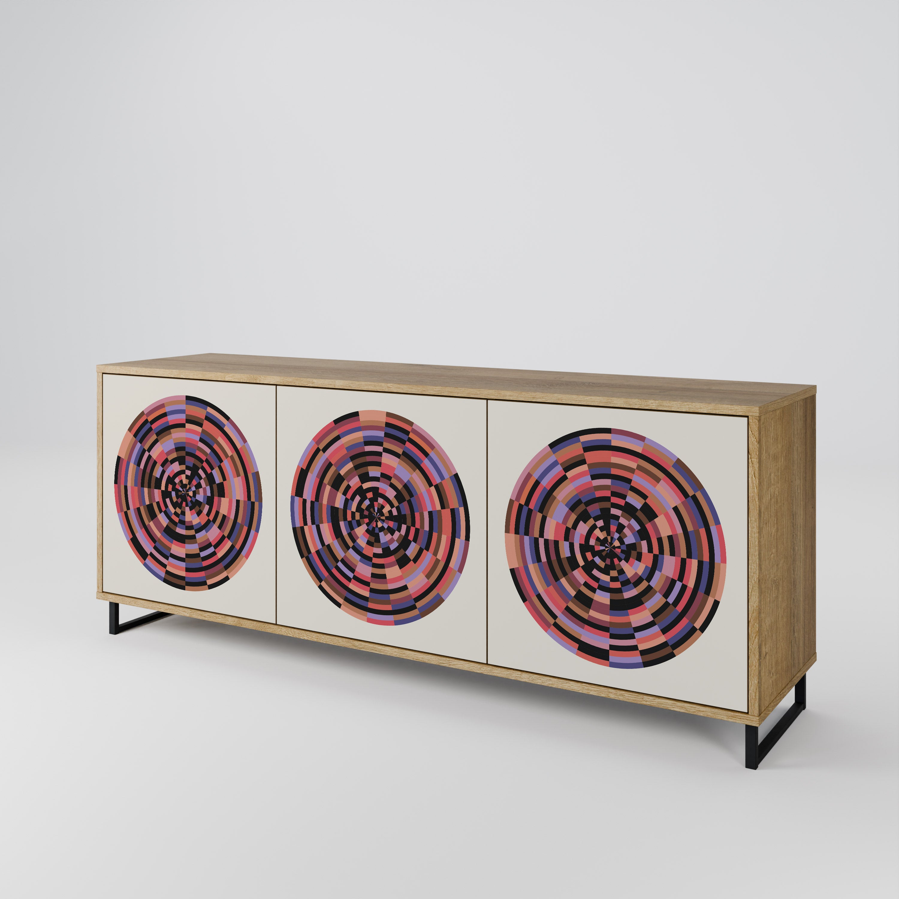 BROWN CIRCLES Komoda 3-drzwiowa