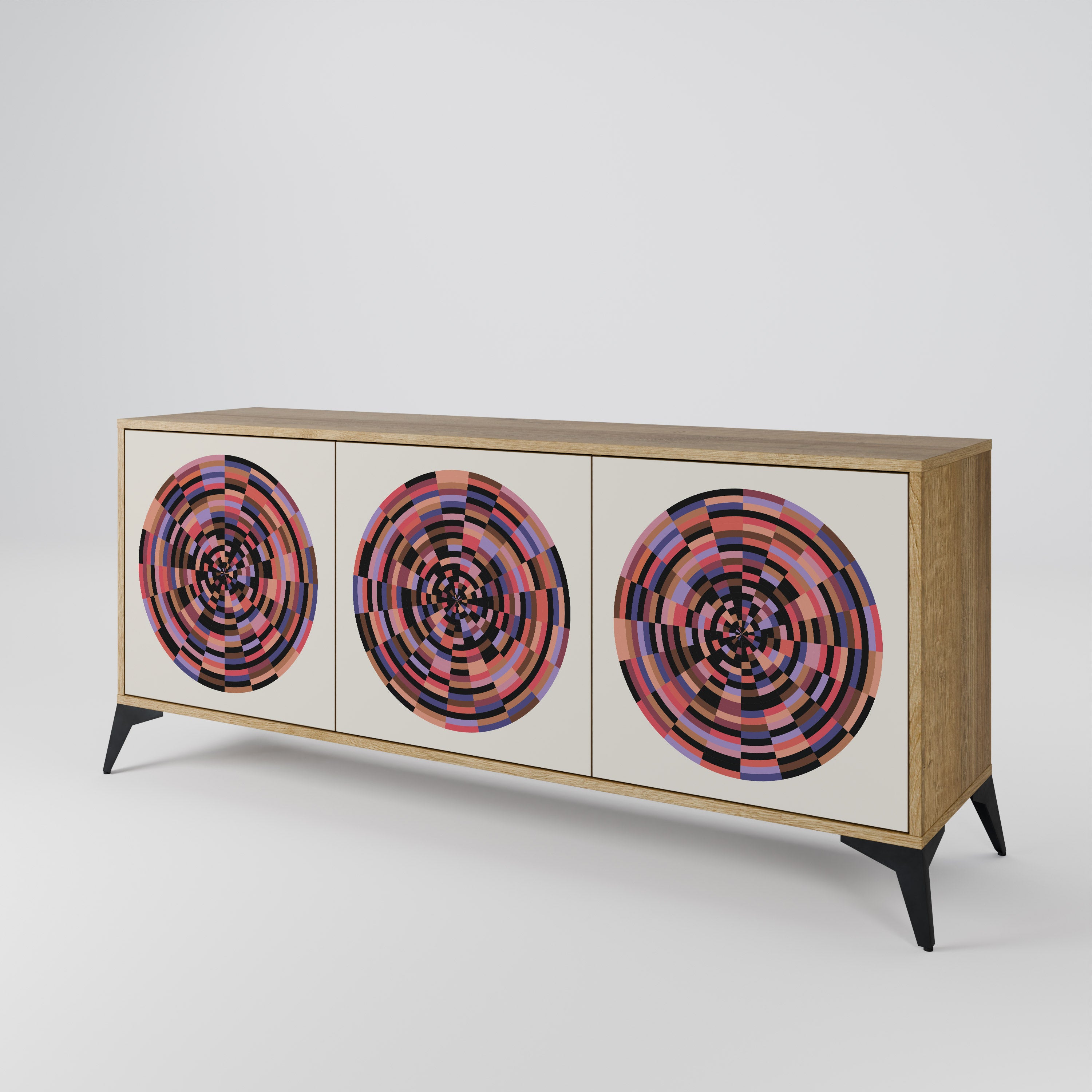 BROWN CIRCLES Komoda 3-drzwiowa