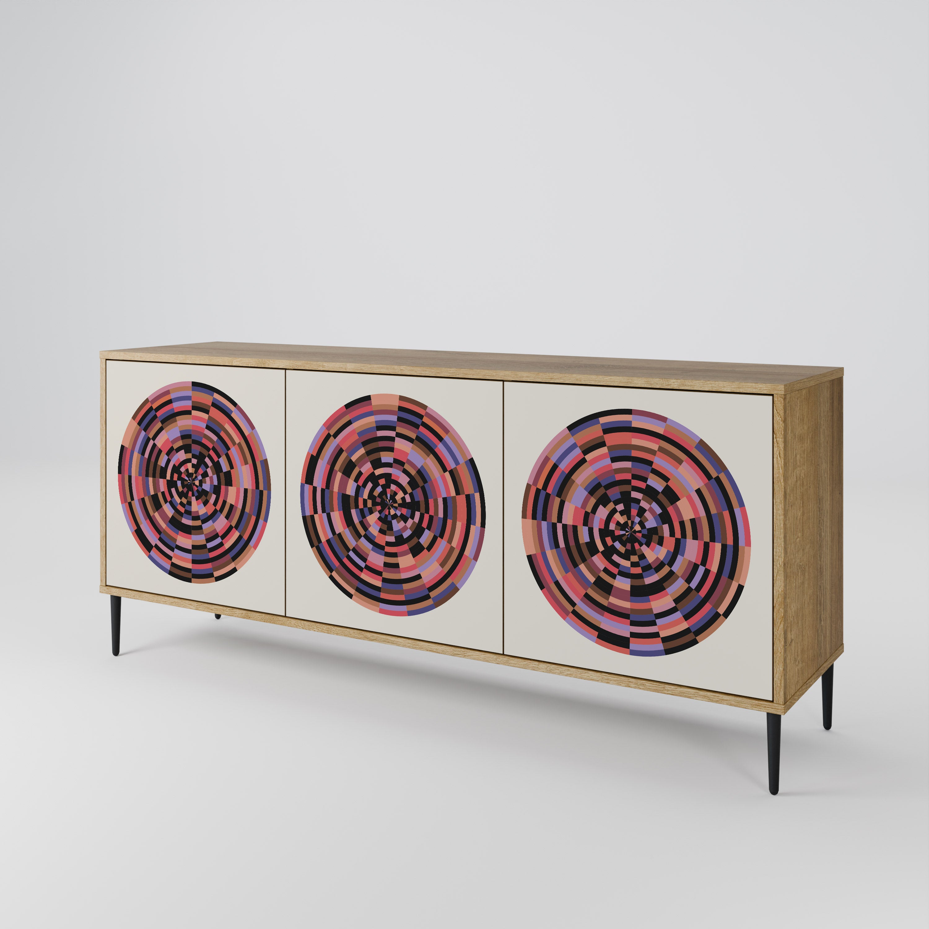 BROWN CIRCLES Komoda 3-drzwiowa