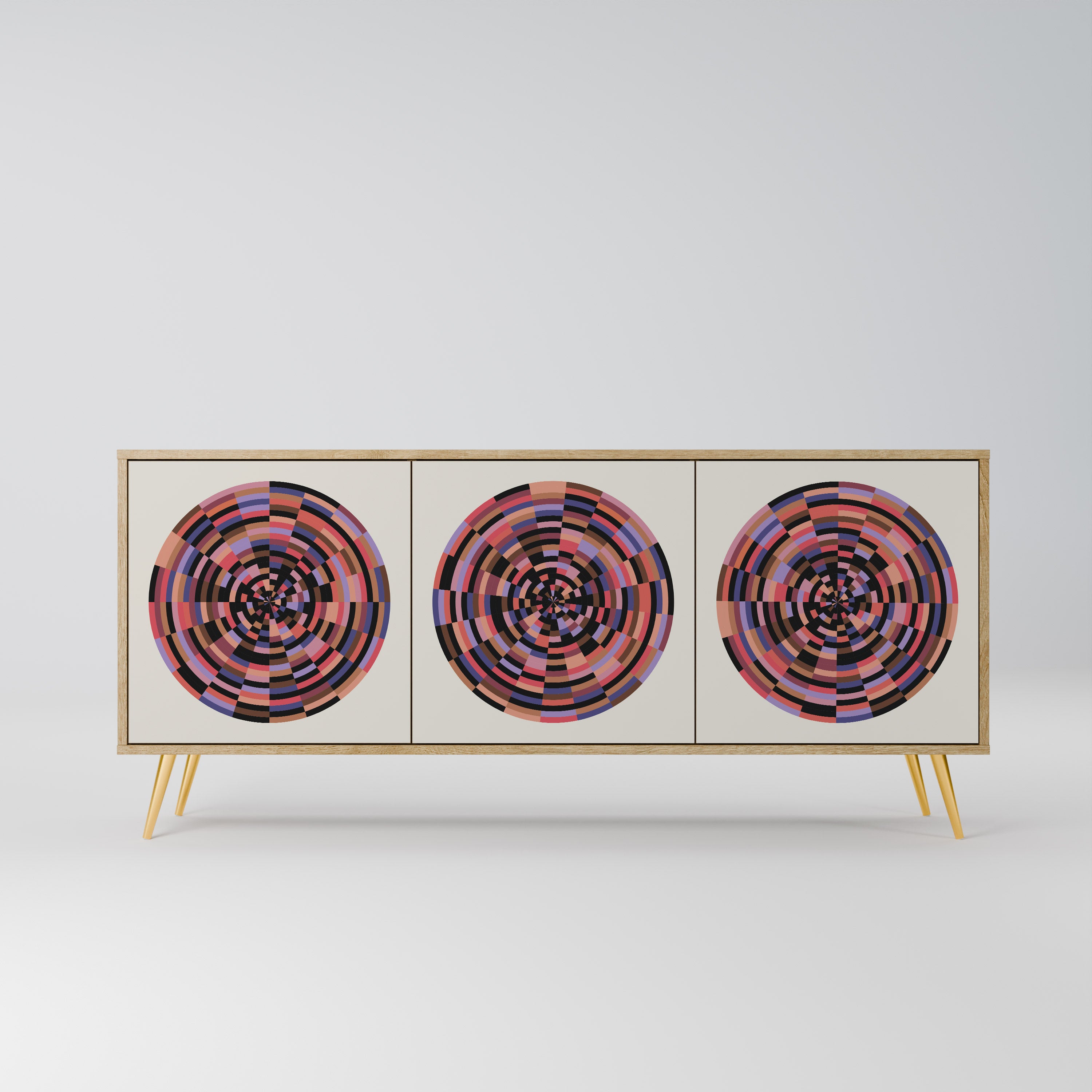 BROWN CIRCLES Komoda 3-drzwiowa