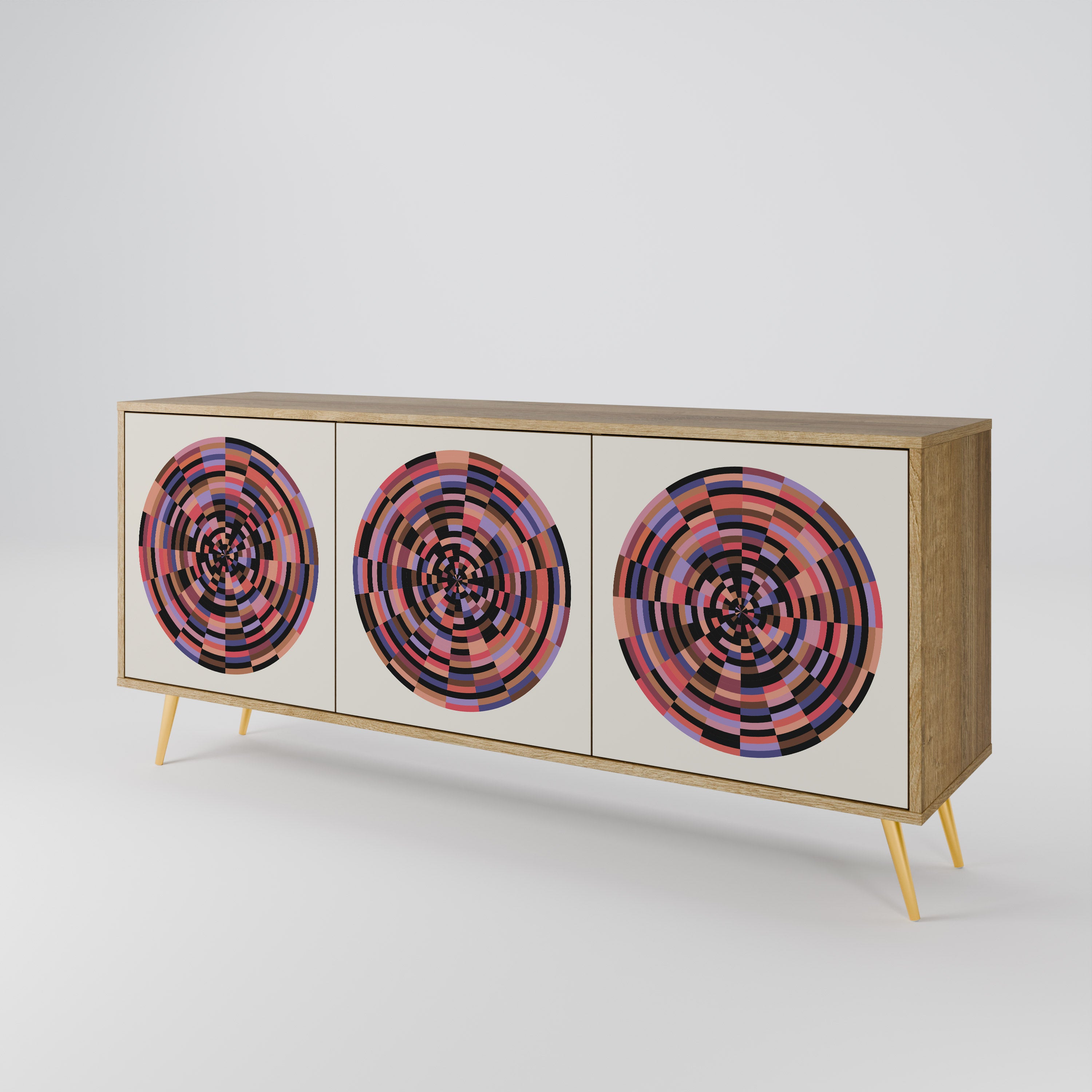 BROWN CIRCLES Komoda 3-drzwiowa