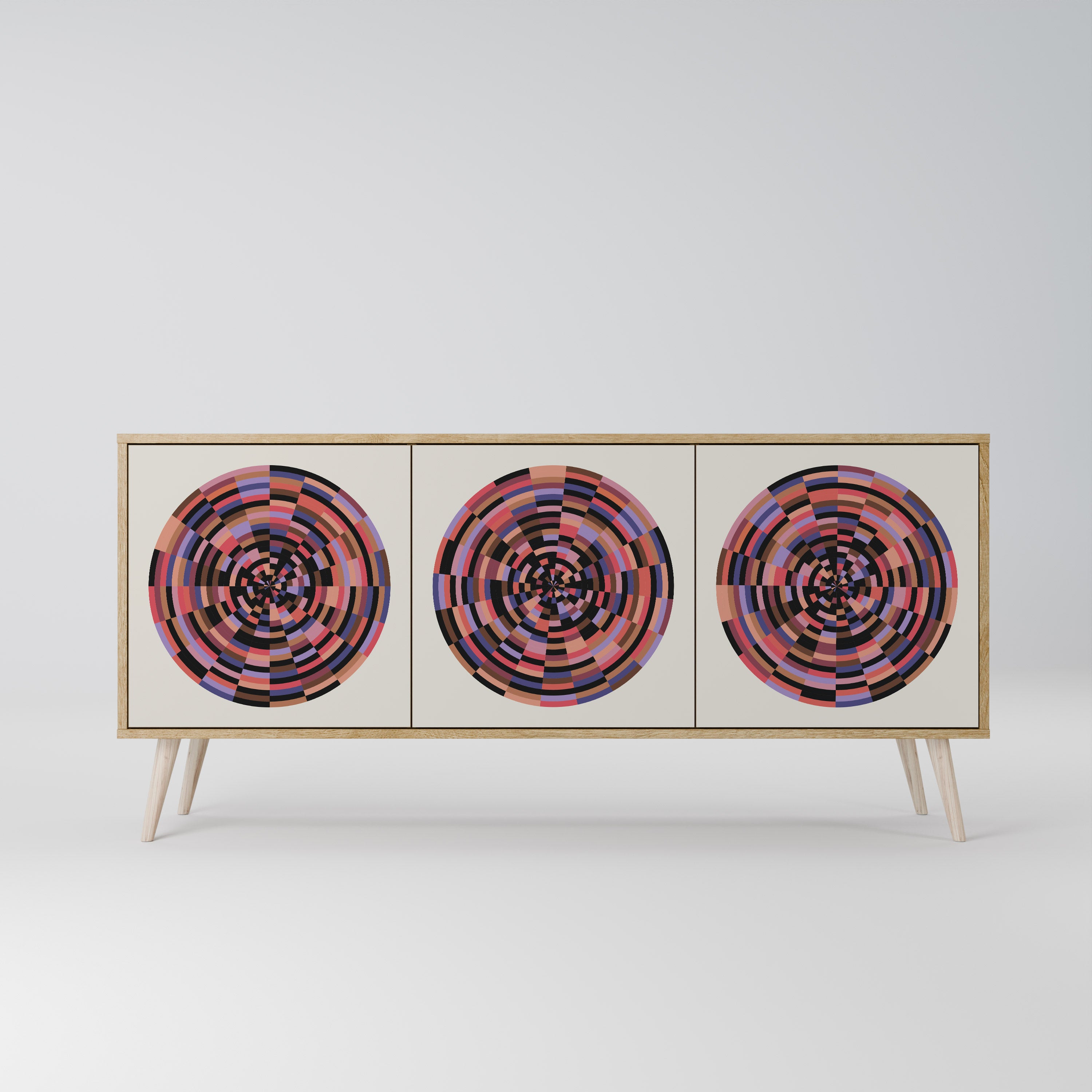 BROWN CIRCLES Komoda 3-drzwiowa