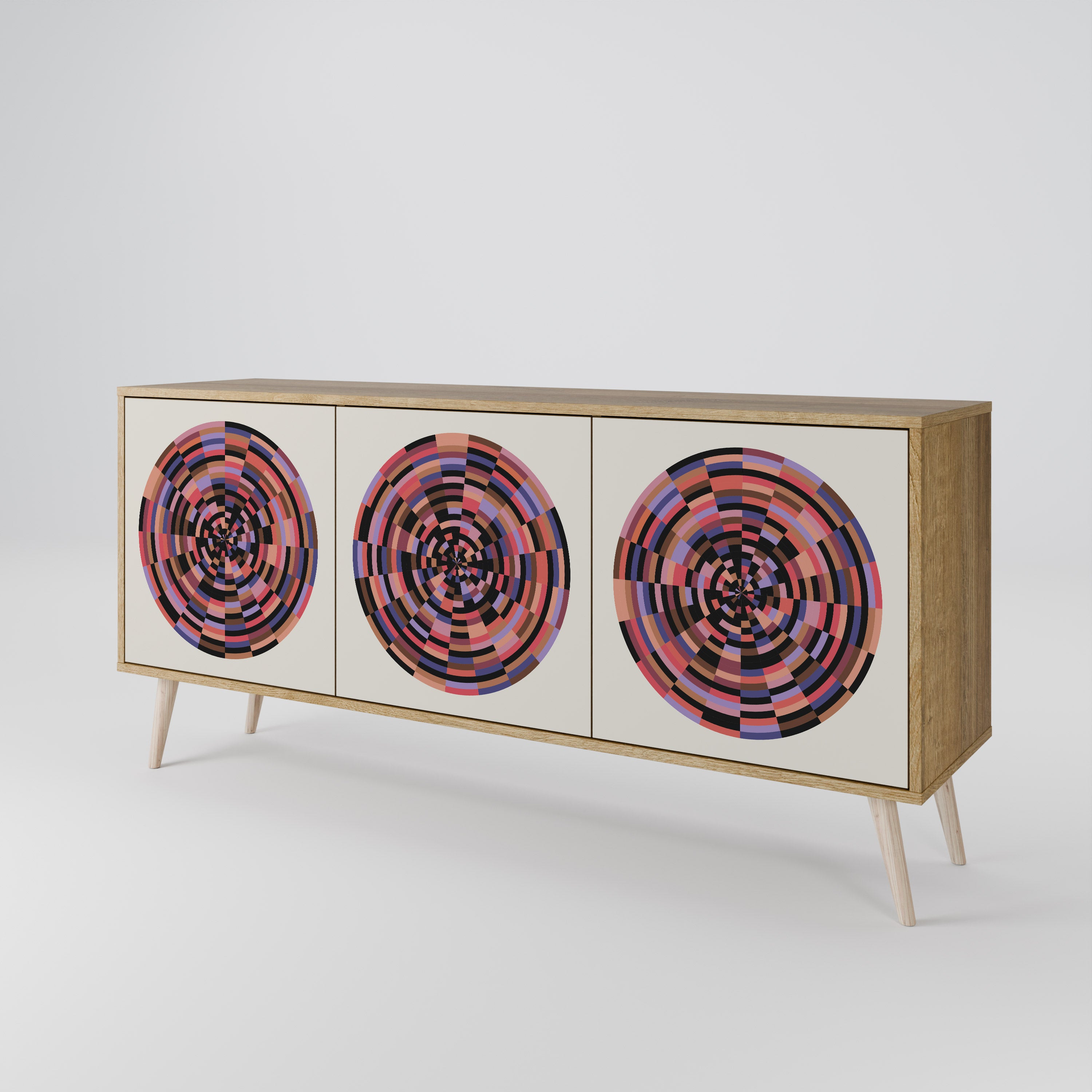 BROWN CIRCLES Komoda 3-drzwiowa