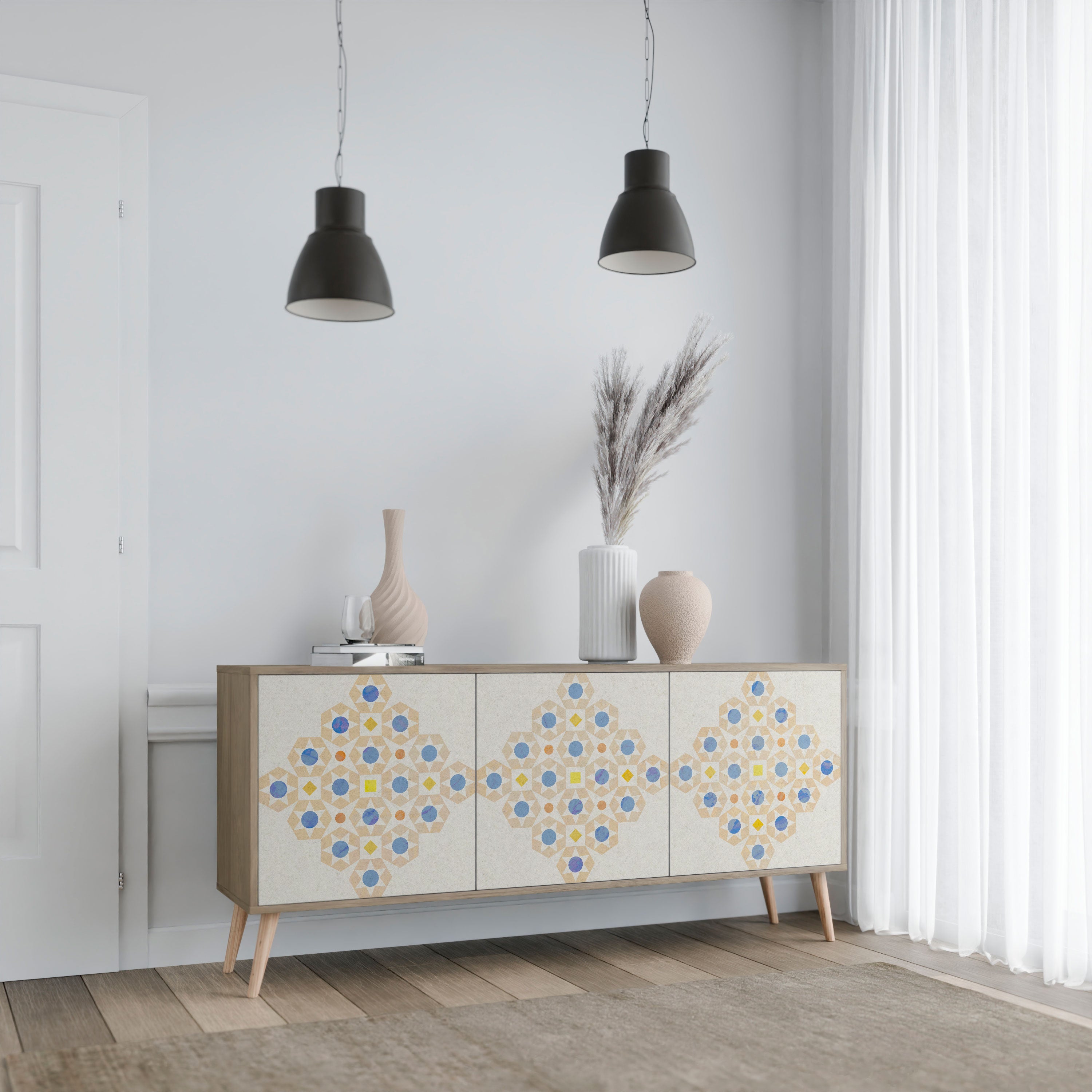 PATTERNED PRISM Komoda 3-drzwiowa
