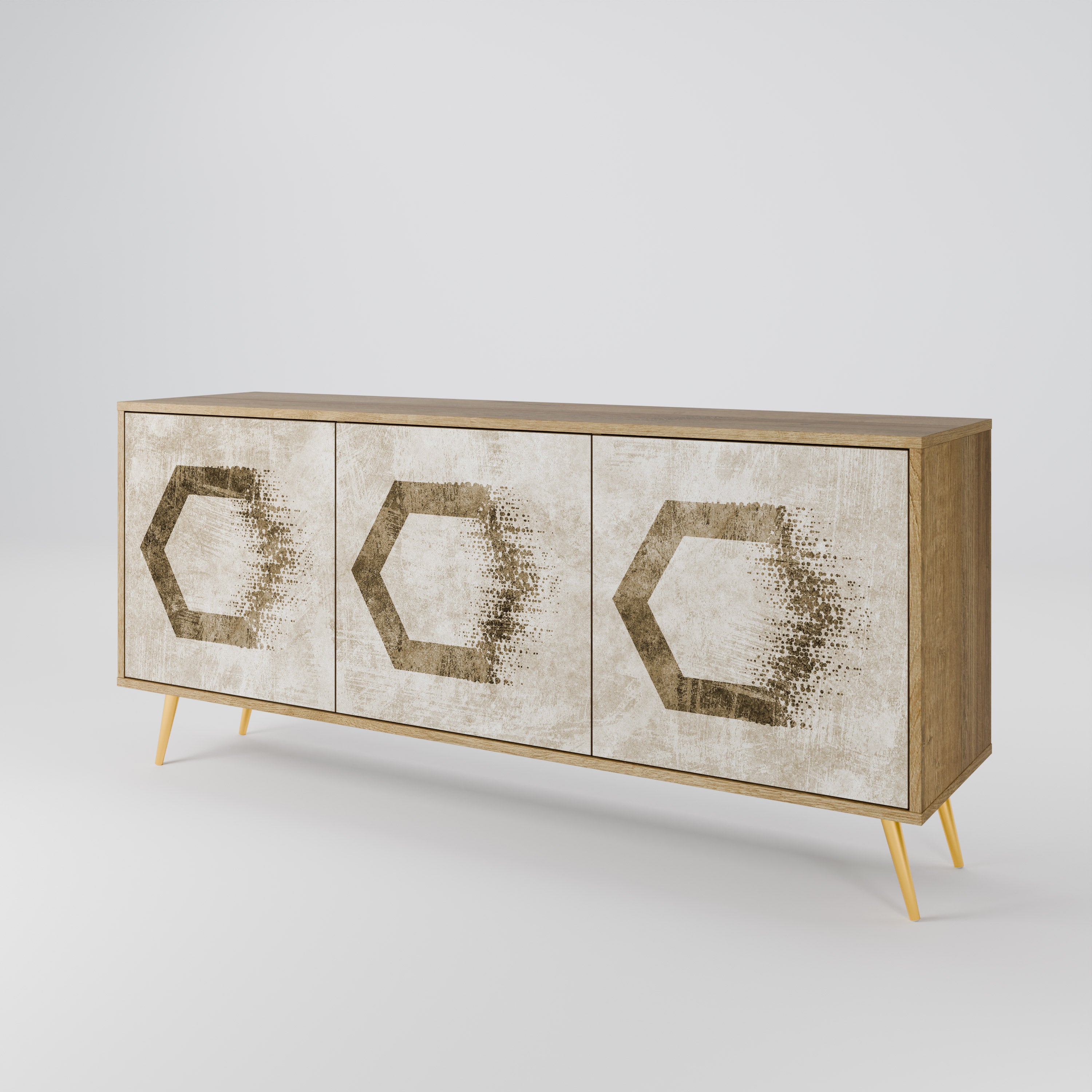 HEXAGONAL SHAPES Komoda 3-drzwiowa