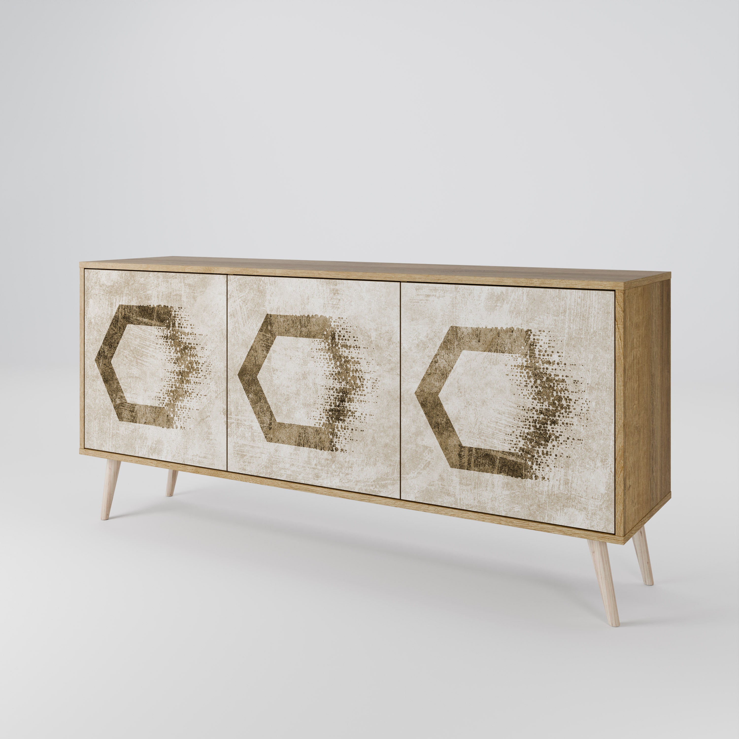 HEXAGONAL SHAPES Komoda 3-drzwiowa