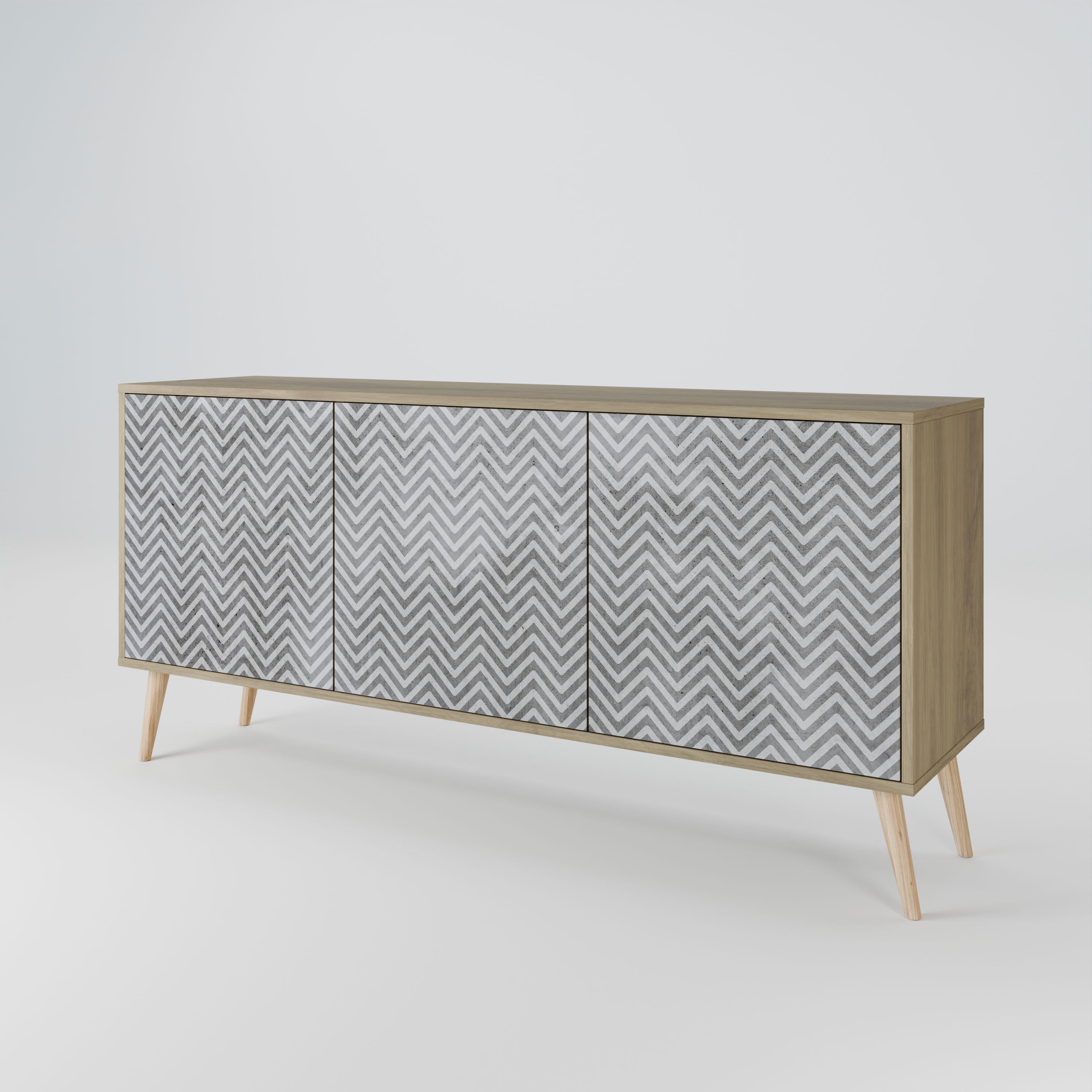 CONCRETE ZIG ZAG Komoda 3-drzwiowa