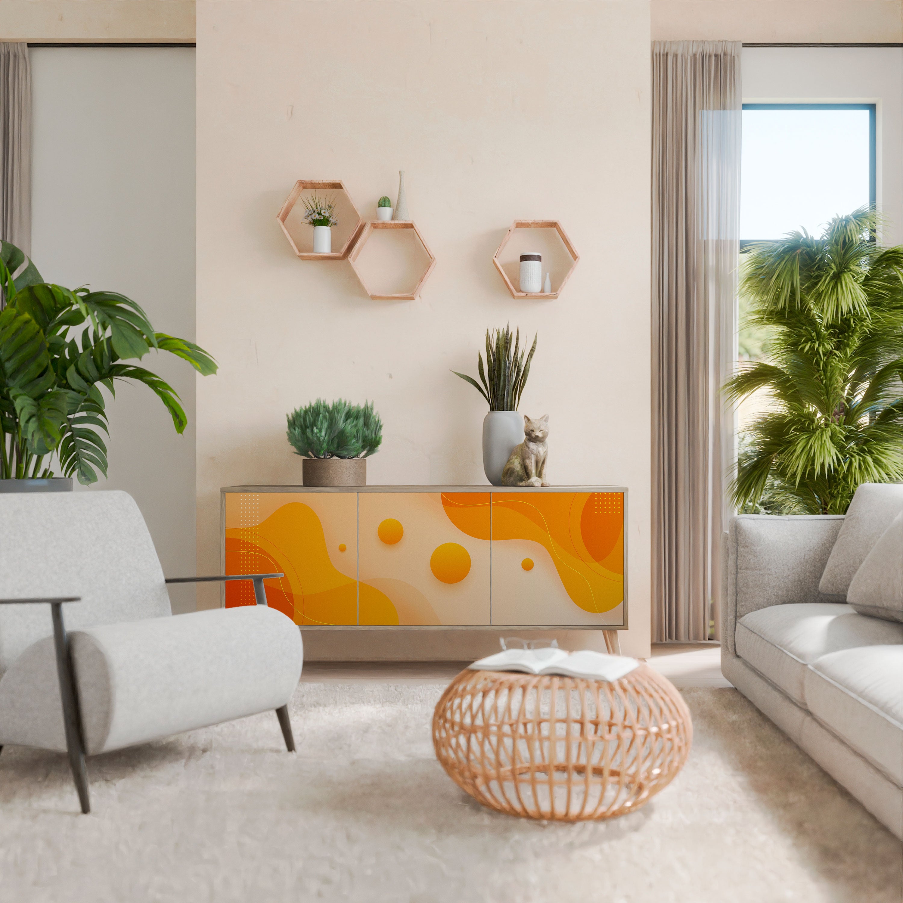 ORANGE ARRANGEMENT Komoda 3-drzwiowa
