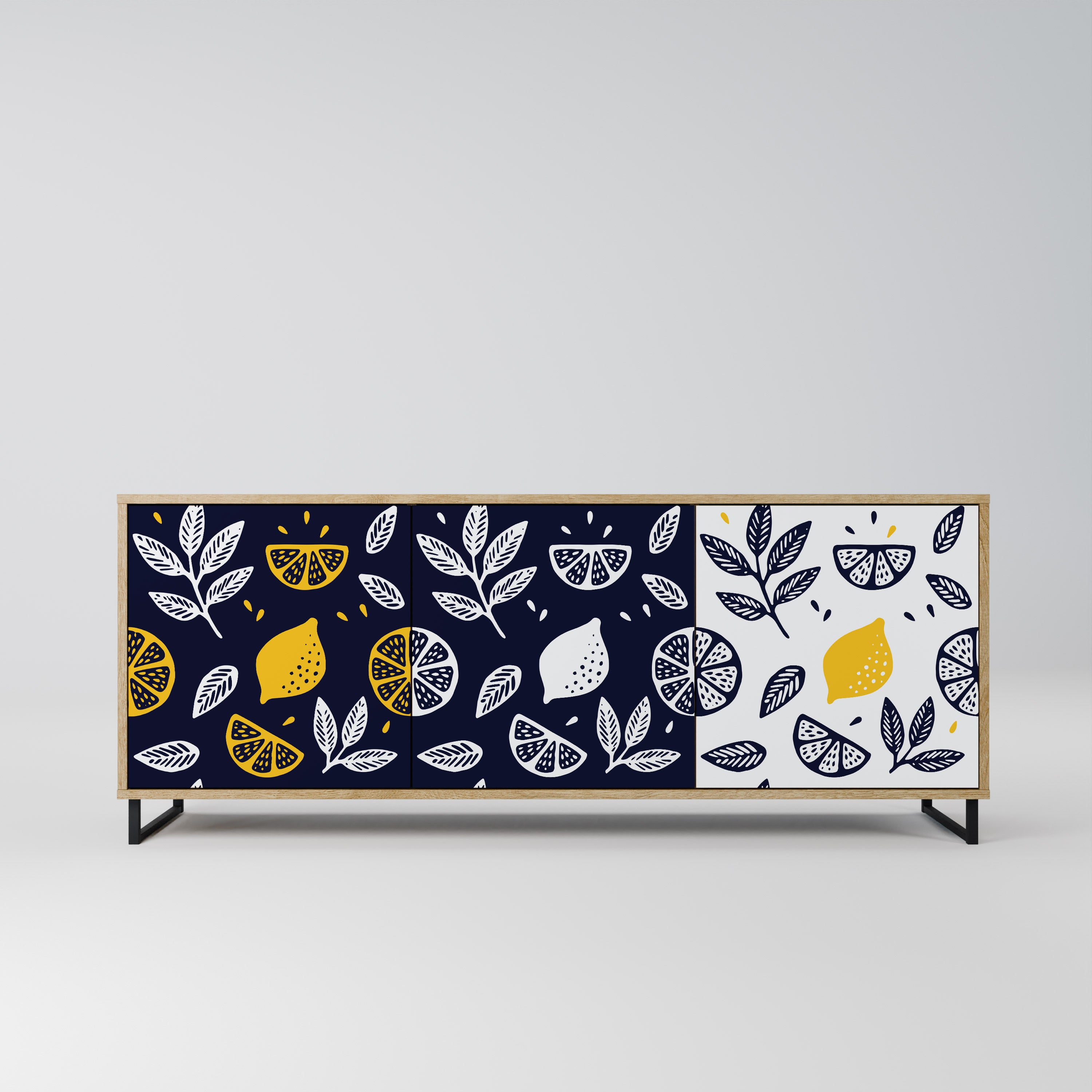 CITRUS BLACK AND WHITE Komoda 3-drzwiowa