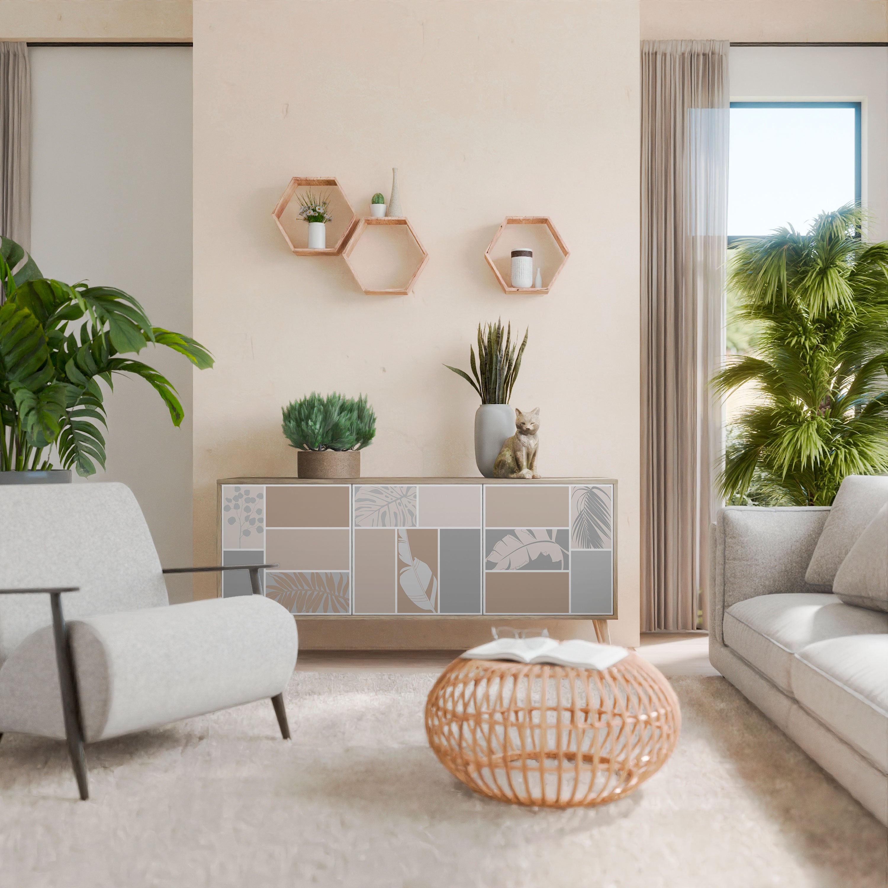 TROPICAL SHAPES Komoda 3-drzwiowa