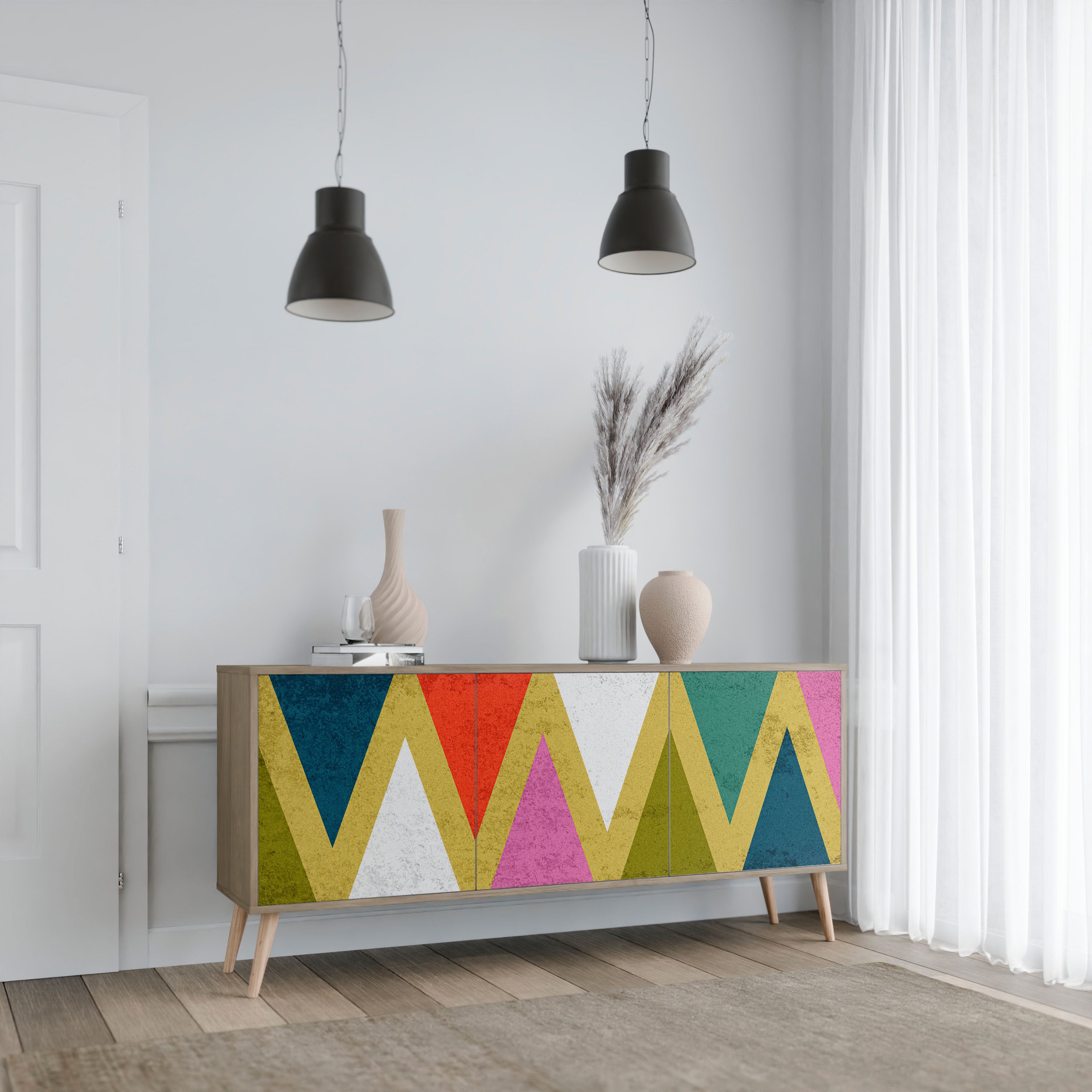 COLORFUL TRIANGLES Komoda 3-drzwiowa