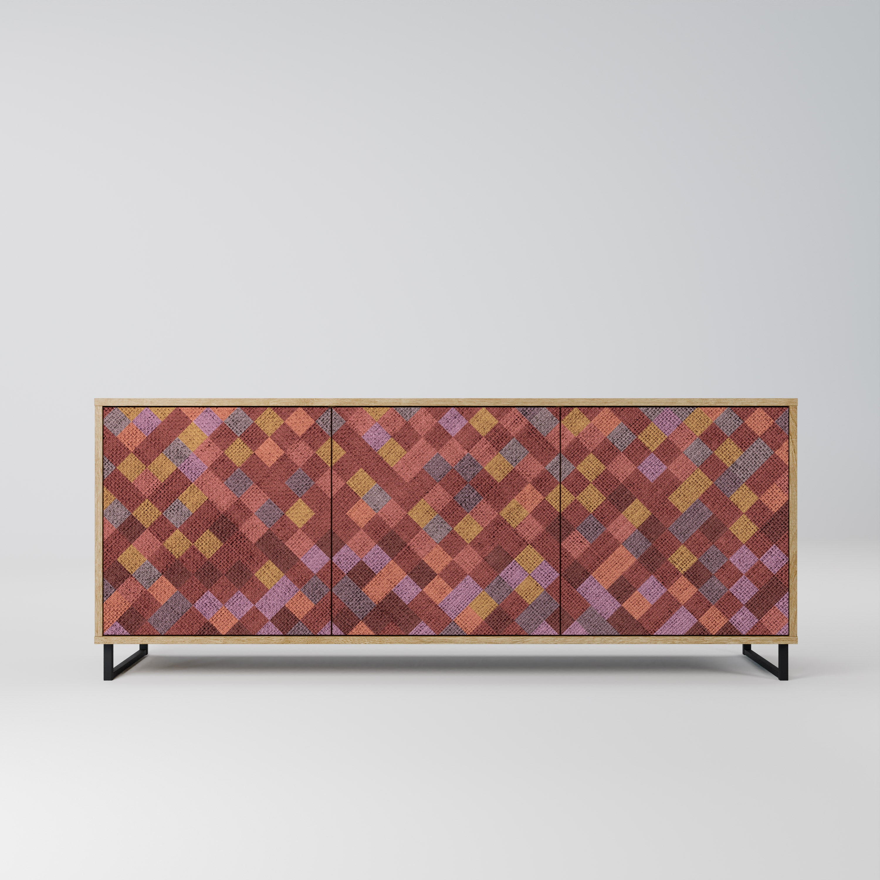 PAINTED SQUARES Komoda 3-drzwiowa