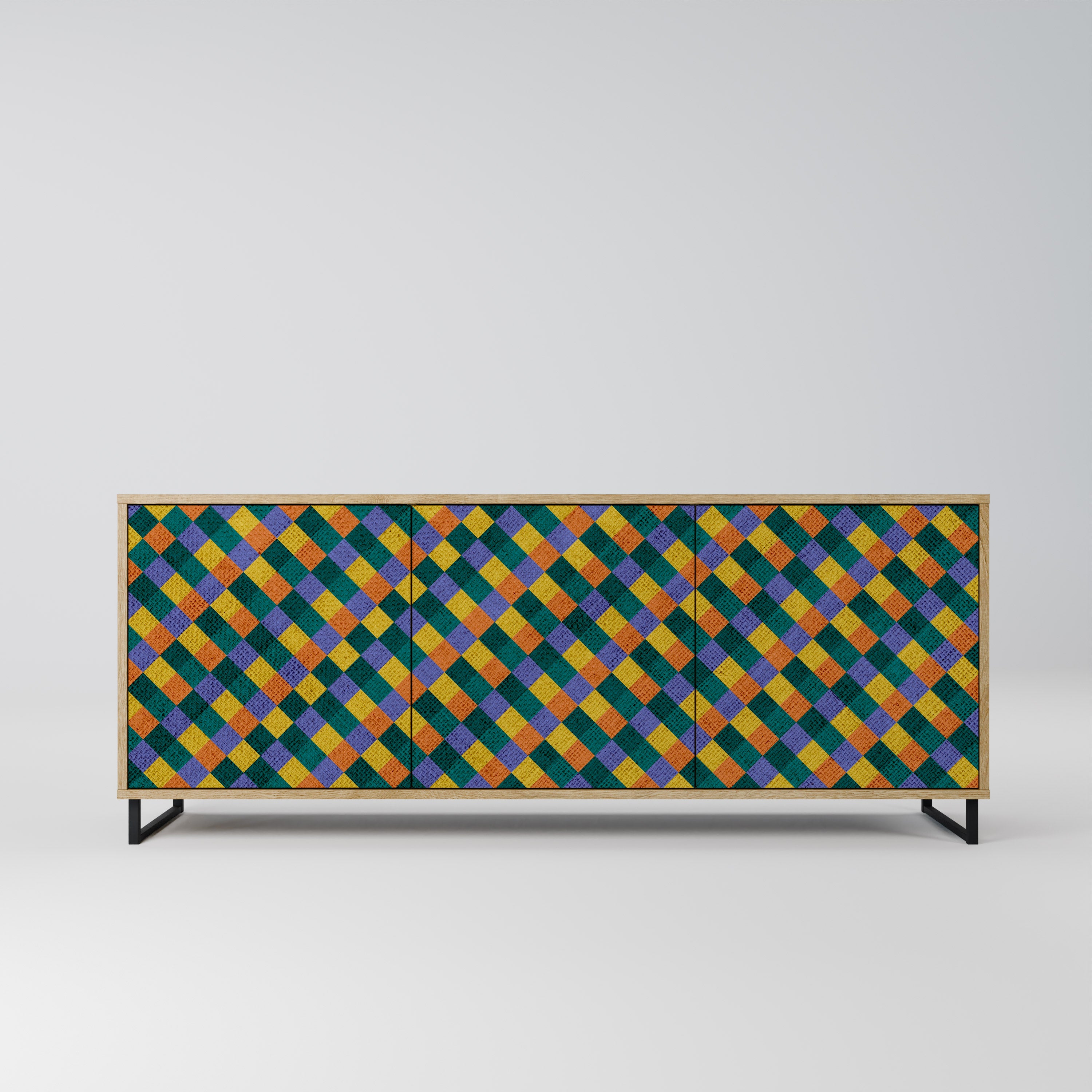 PAINTED SQUARES MIX Komoda 3-drzwiowa