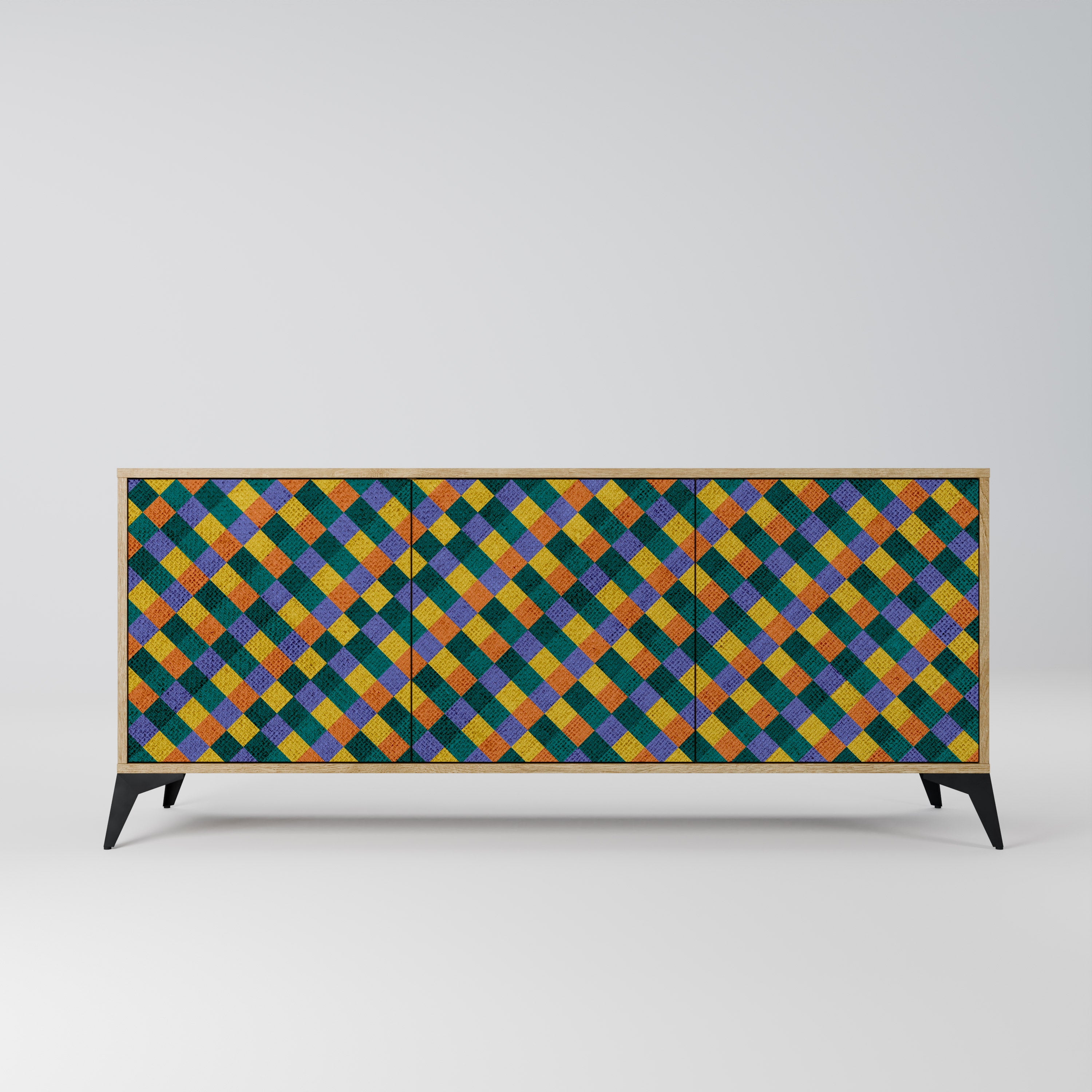 PAINTED SQUARES MIX Komoda 3-drzwiowa