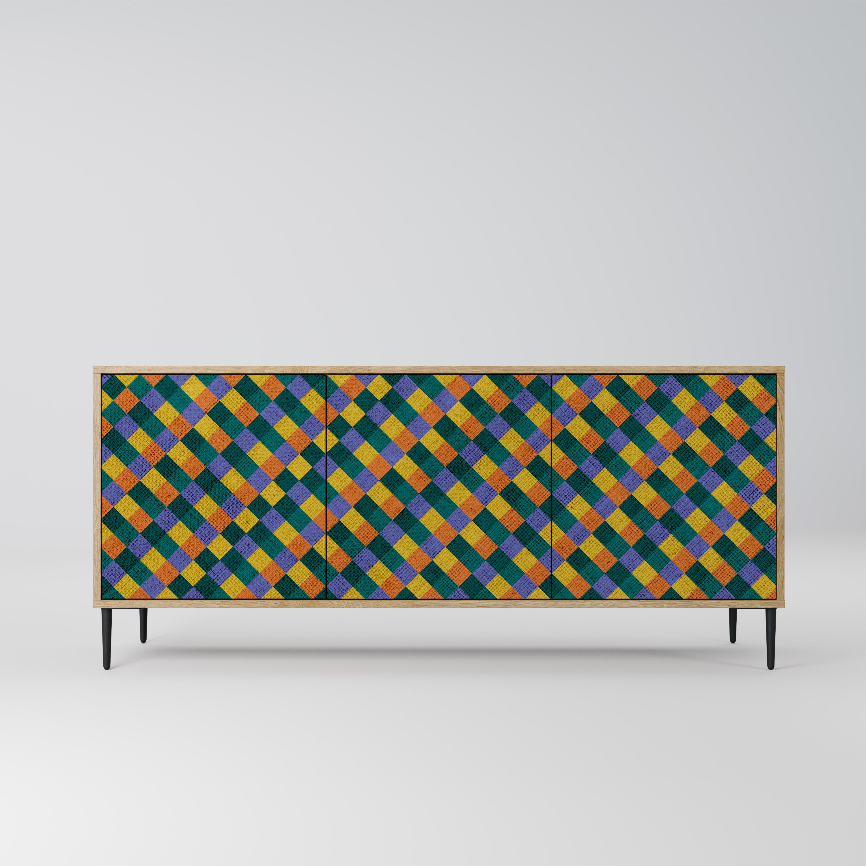 PAINTED SQUARES MIX Komoda 3-drzwiowa