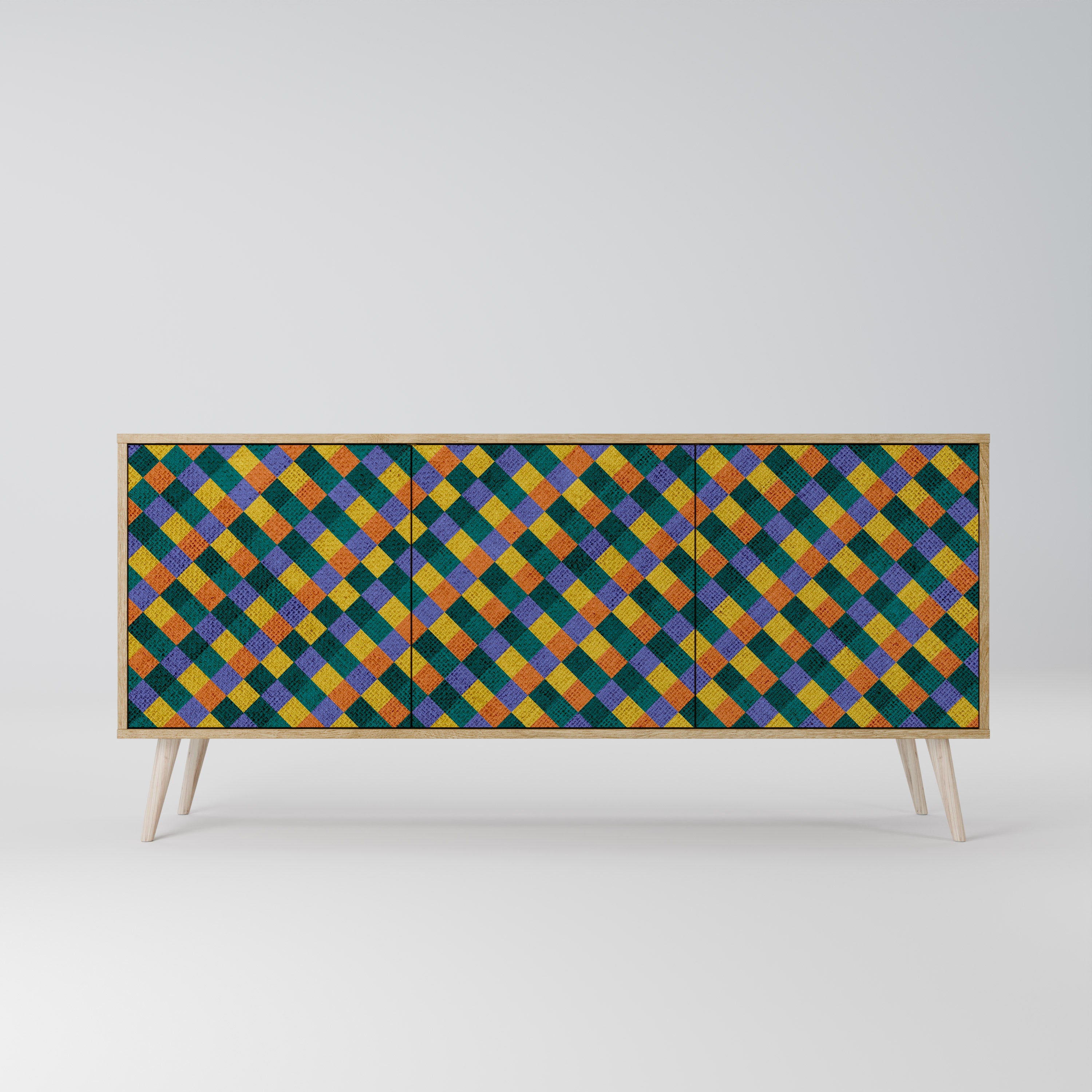 PAINTED SQUARES MIX Komoda 3-drzwiowa