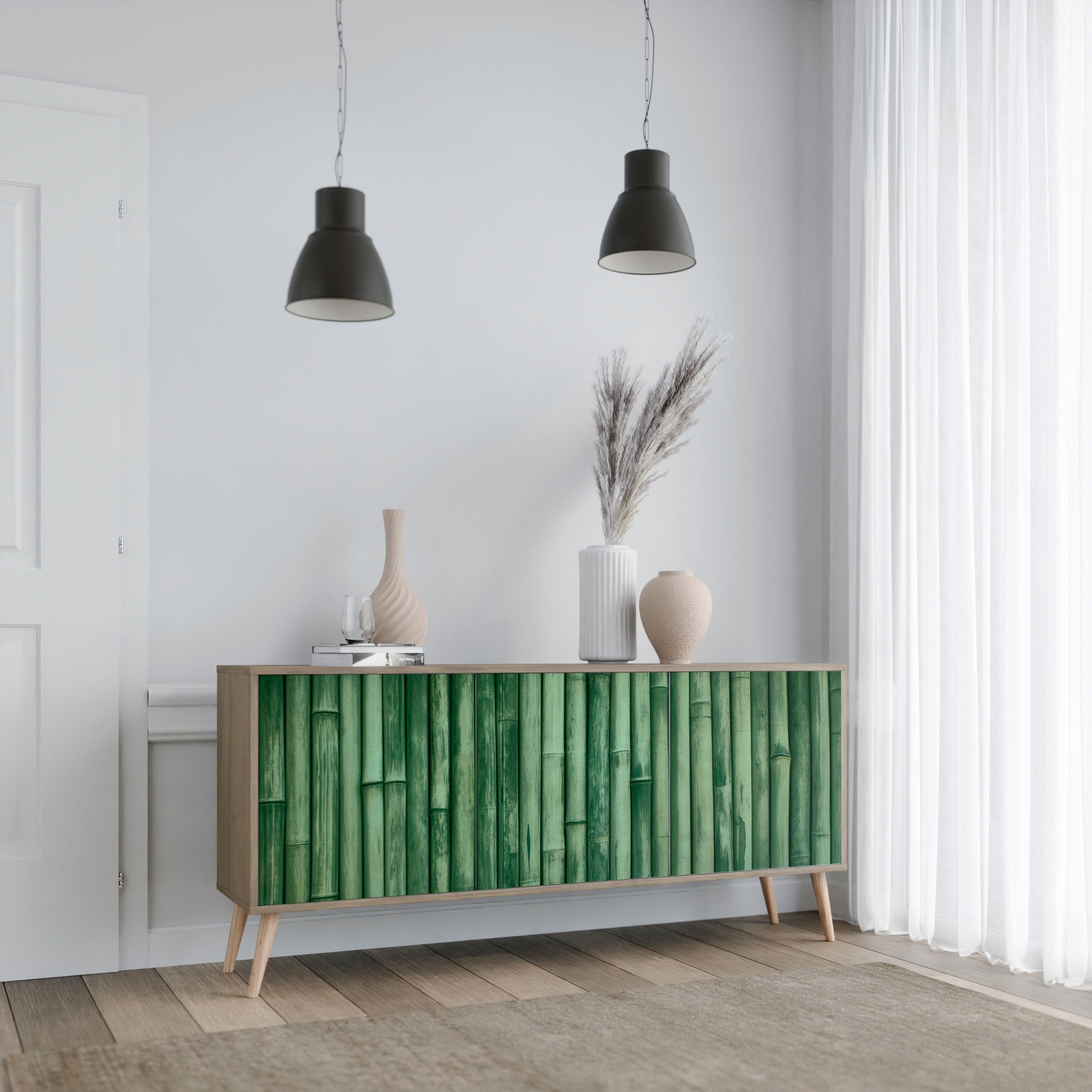 NATURAL GREEN Komoda 3-drzwiowa