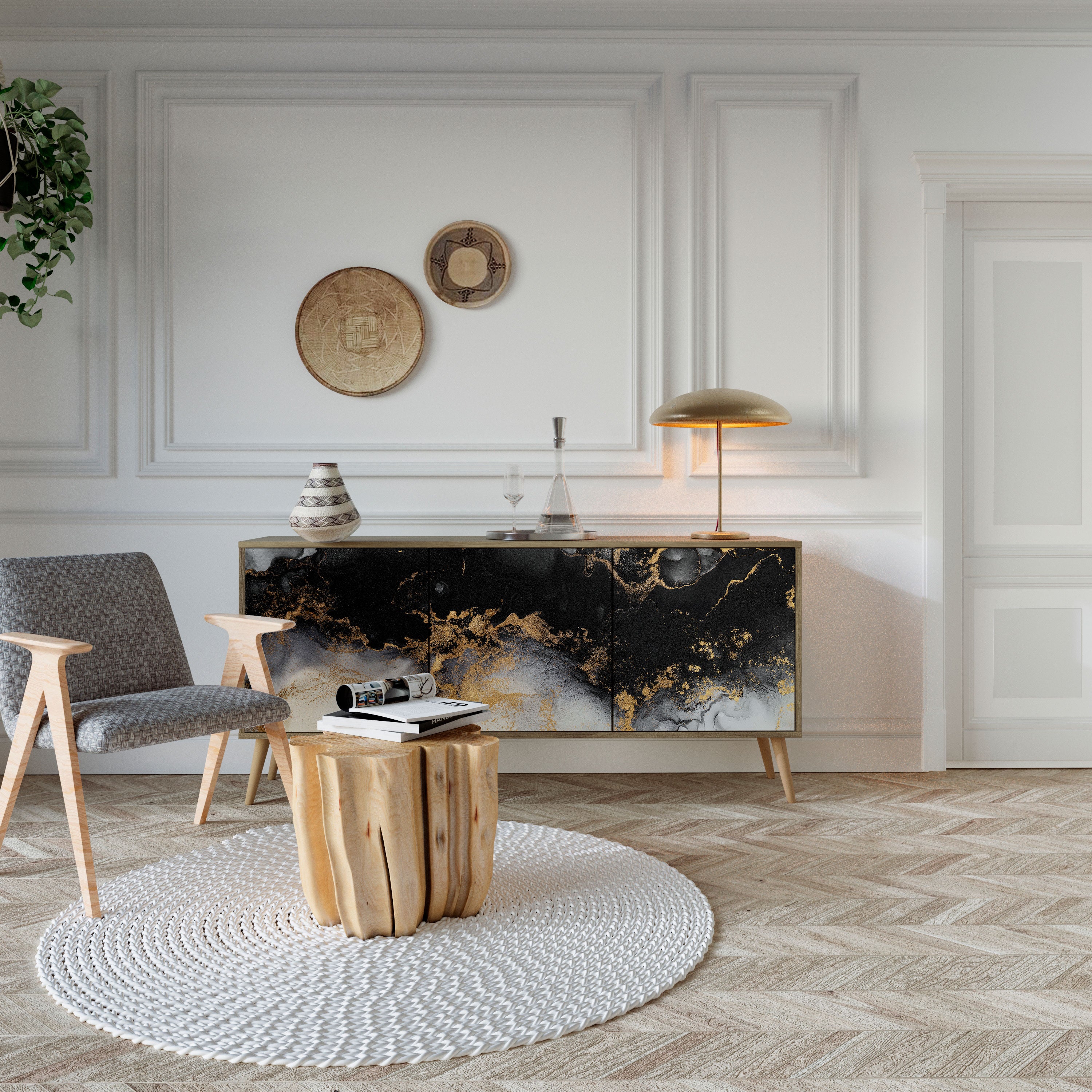 MARBLE OF TOMMORROW Komoda 3-drzwiowa