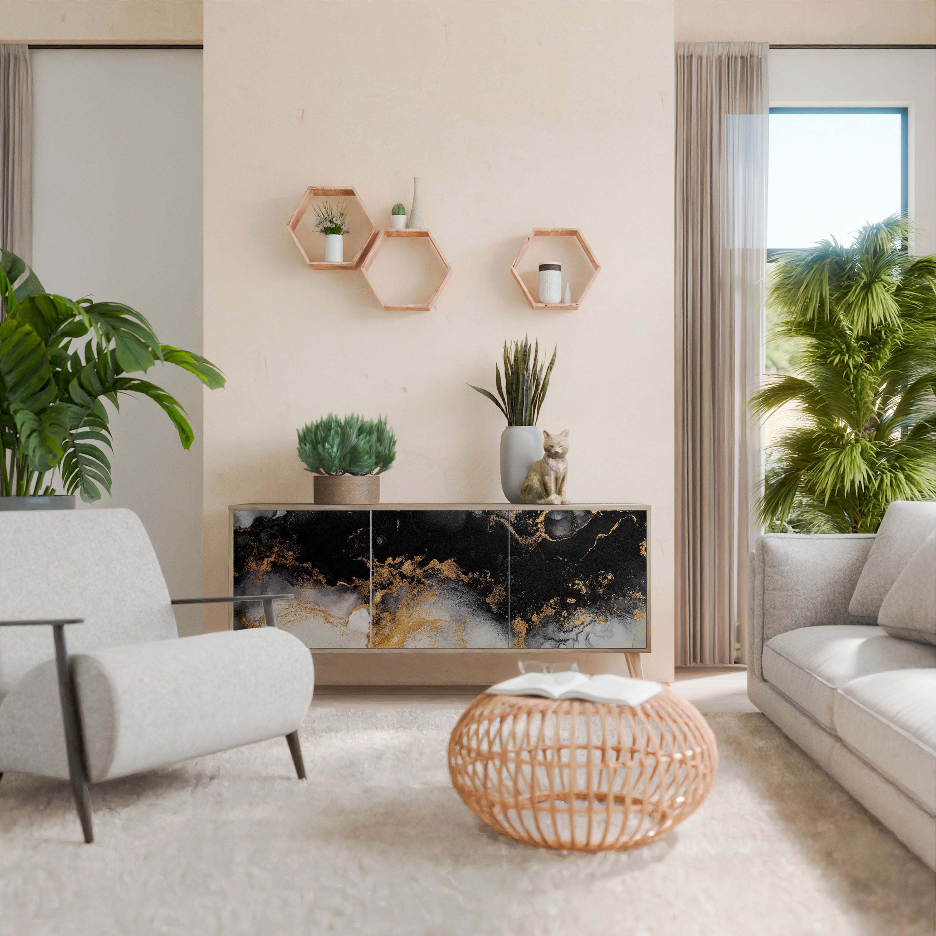 MARBLE OF TOMMORROW Komoda 3-drzwiowa