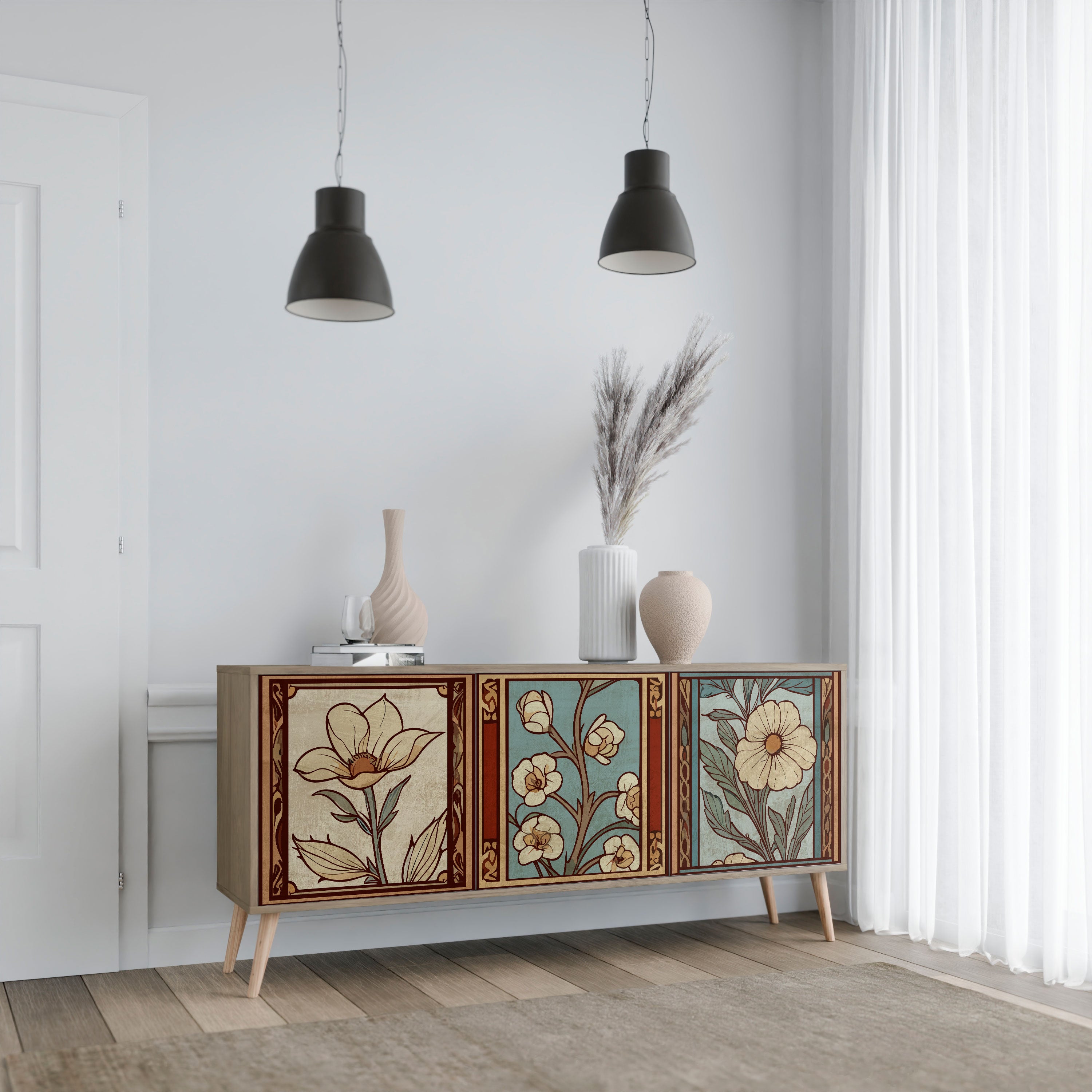 TIMELESS FLORA Komoda 3-drzwiowa