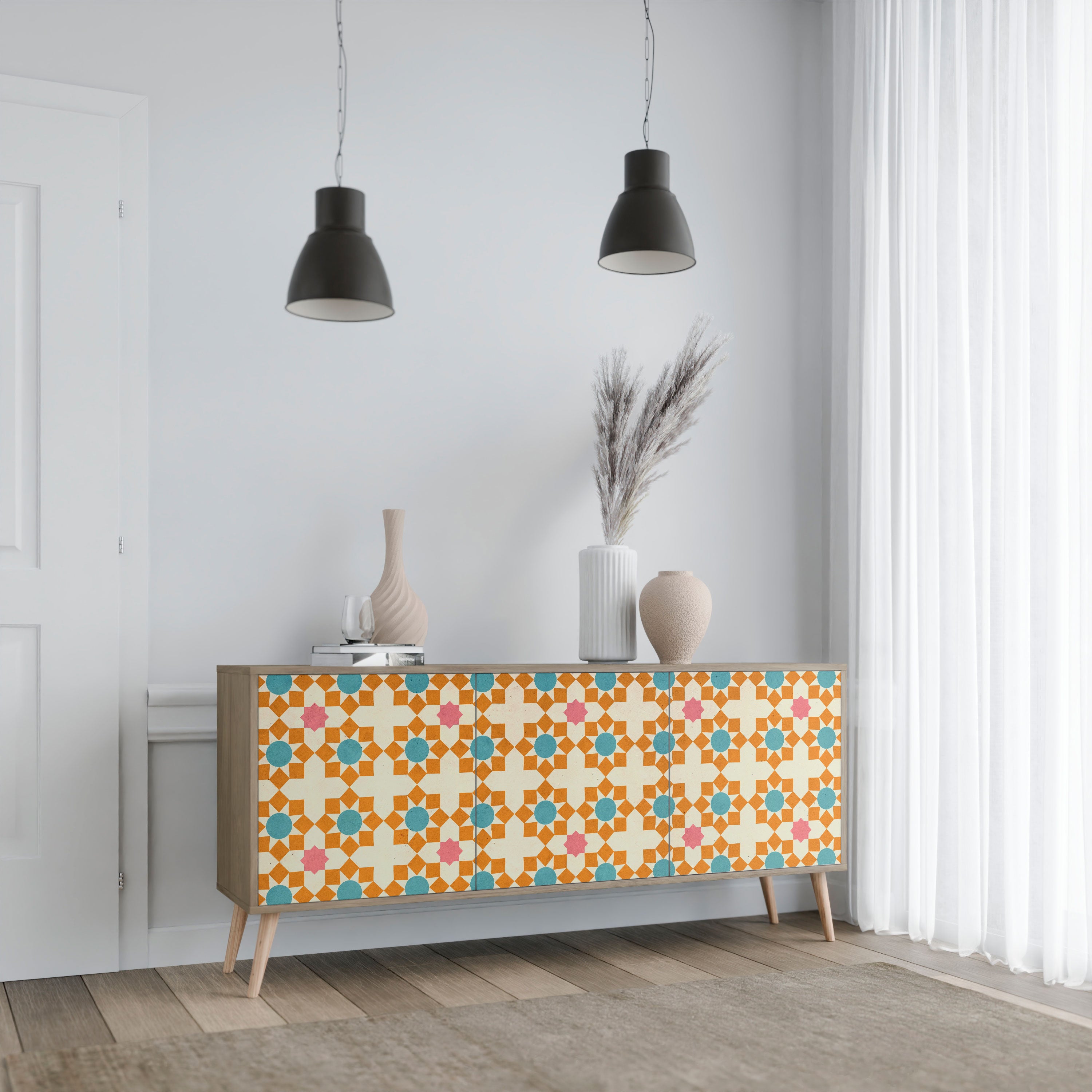 FLORAL DECOR Komoda 3-drzwiowa