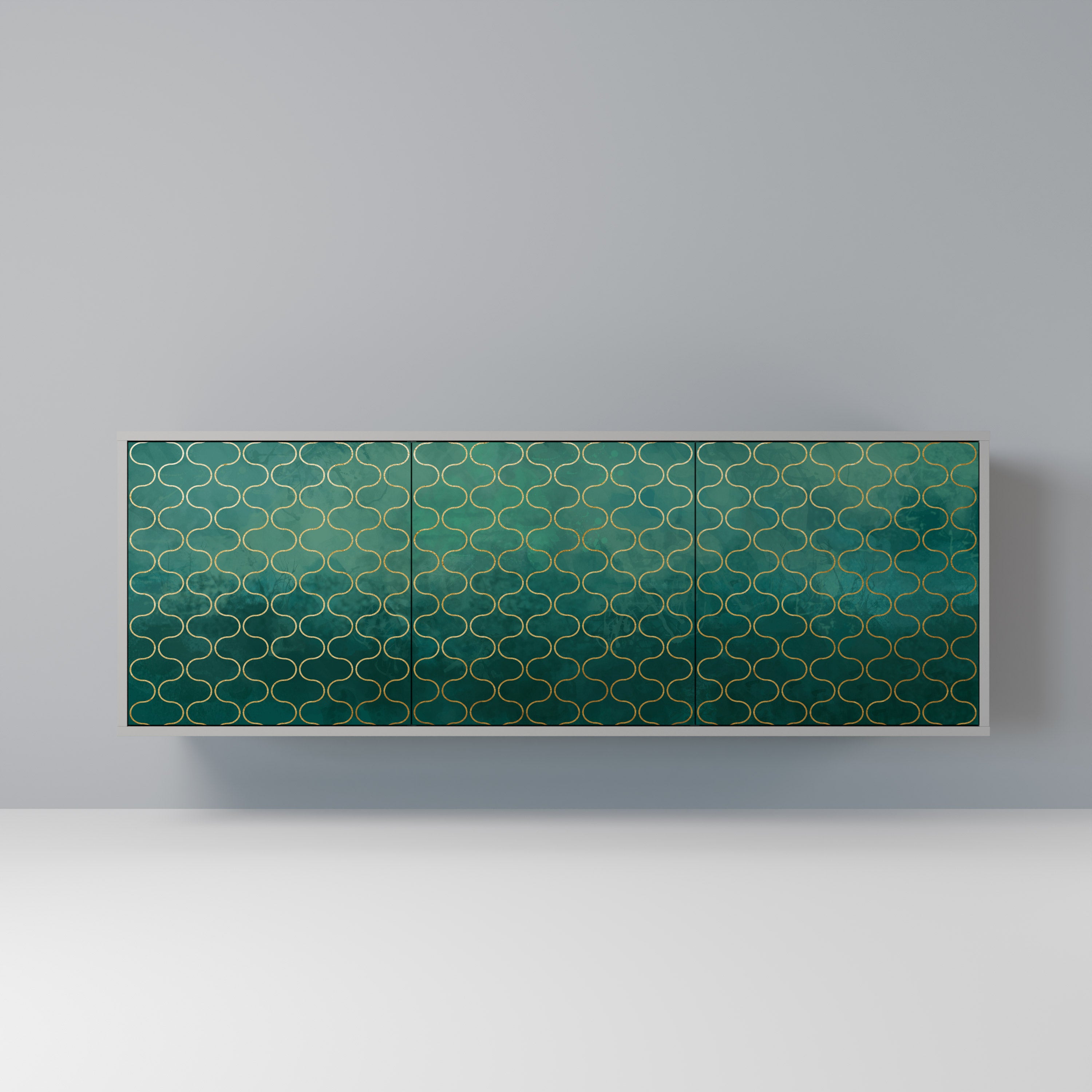 TESSELATED GREENERY Komoda 3-drzwiowa korpus Szary