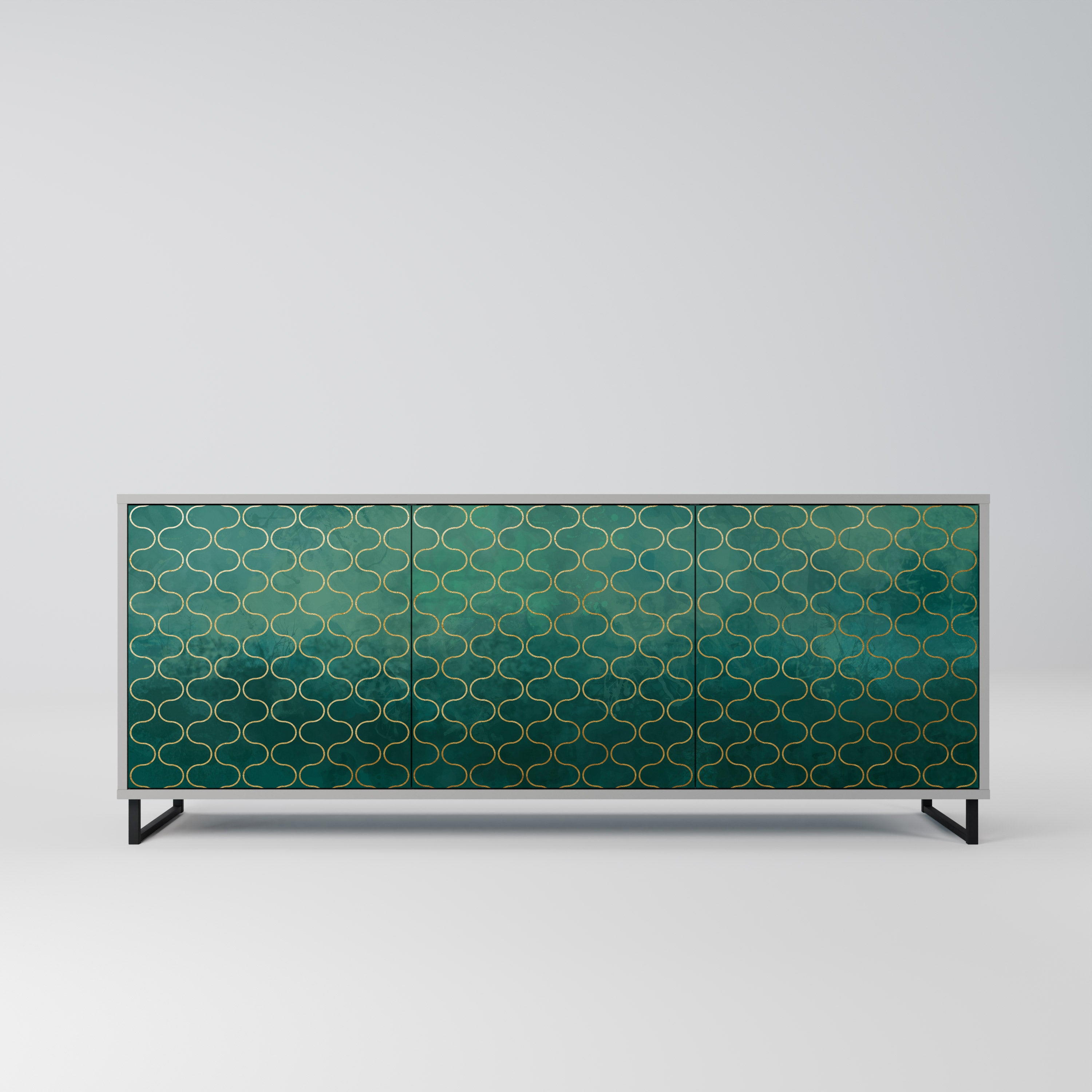 TESSELATED GREENERY Komoda 3-drzwiowa korpus Szary