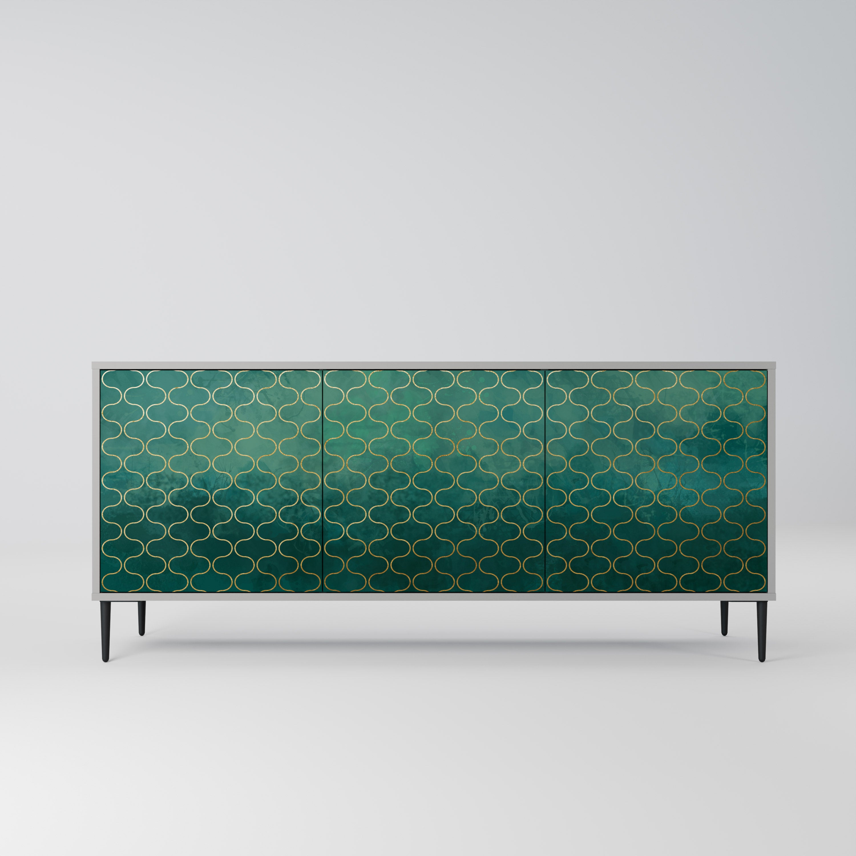TESSELATED GREENERY Komoda 3-drzwiowa korpus Szary