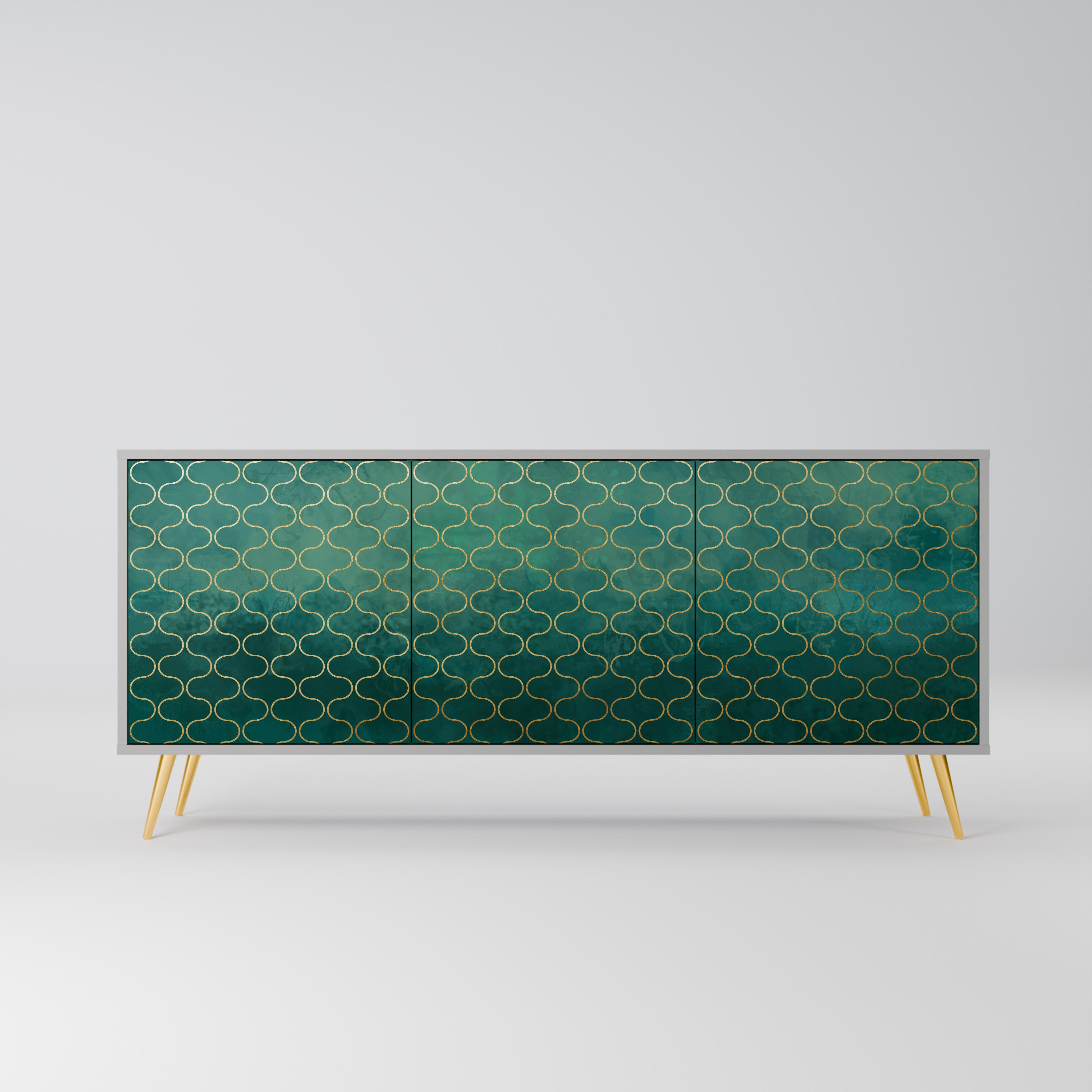 TESSELATED GREENERY Komoda 3-drzwiowa korpus Szary