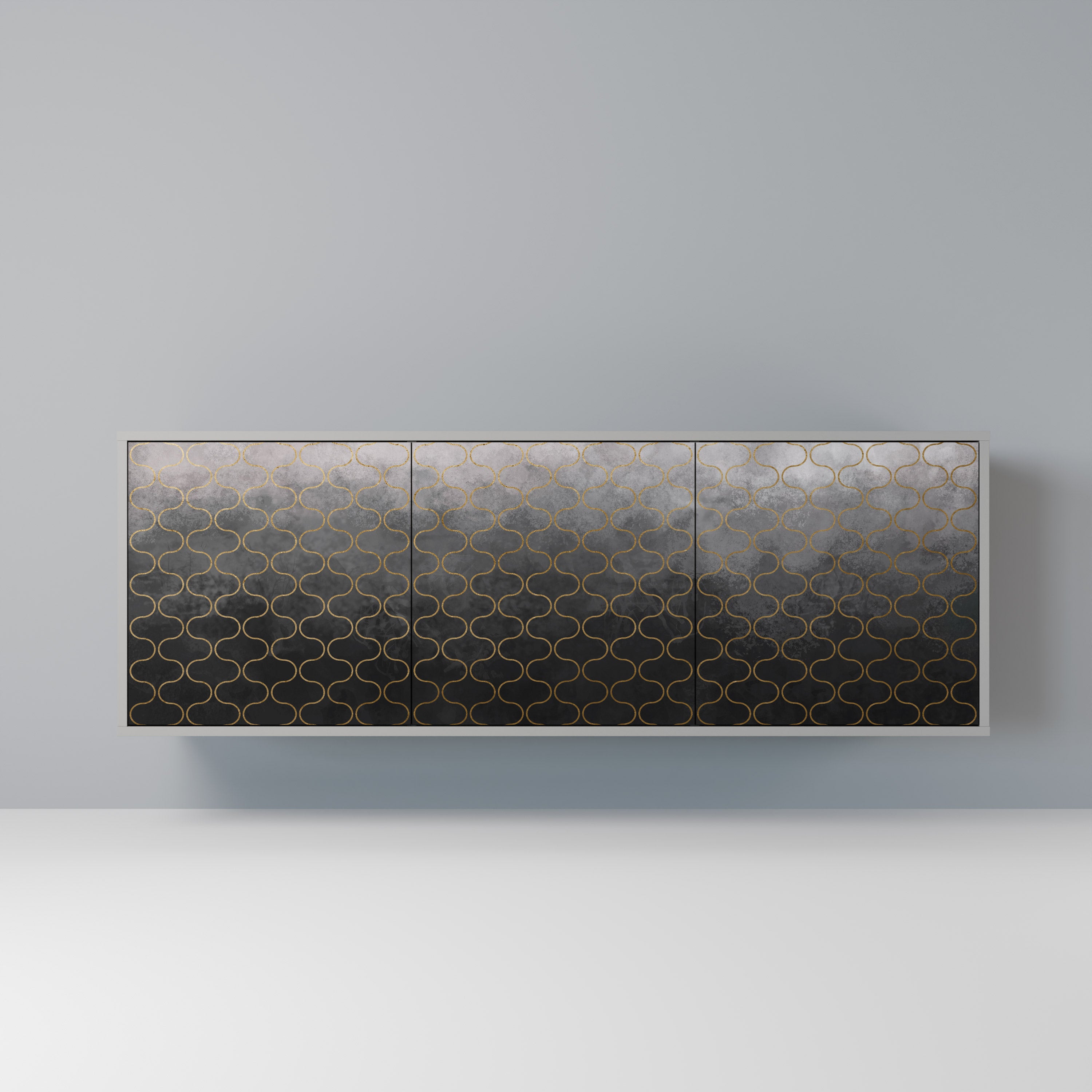TESSELATED GRAYISH Komoda 3-drzwiowa korpus Szary