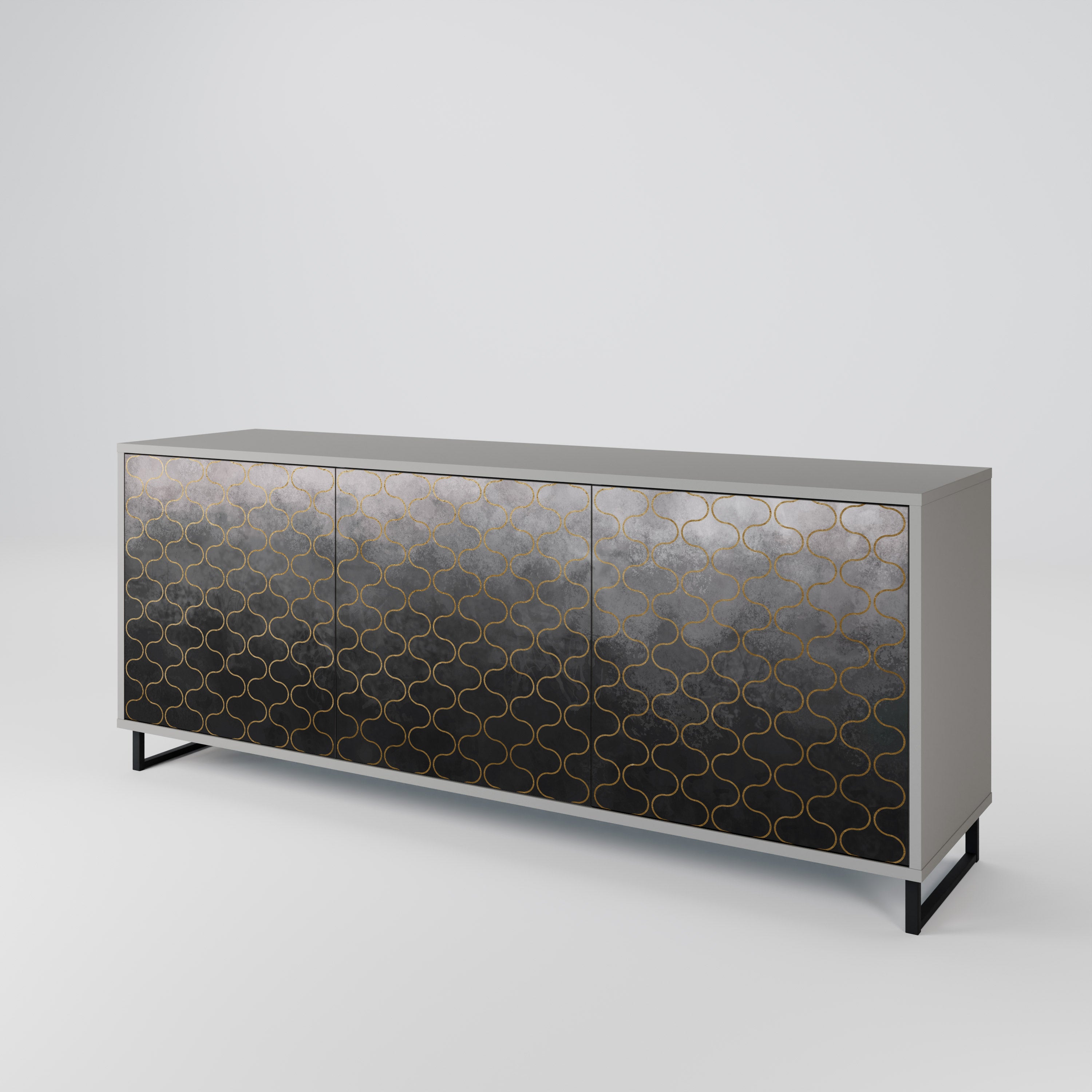 TESSELATED GRAYISH Komoda 3-drzwiowa korpus Szary