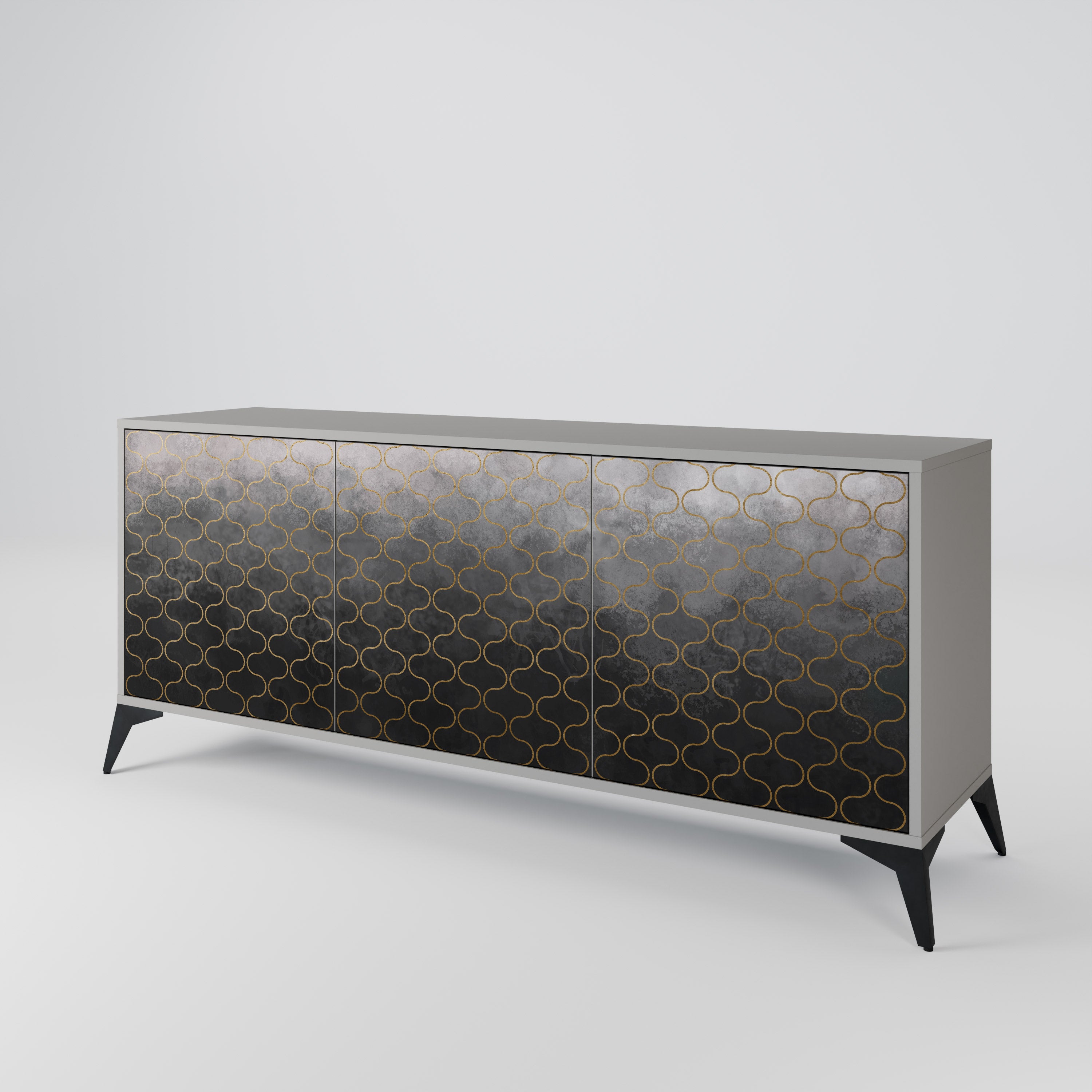TESSELATED GRAYISH Komoda 3-drzwiowa korpus Szary