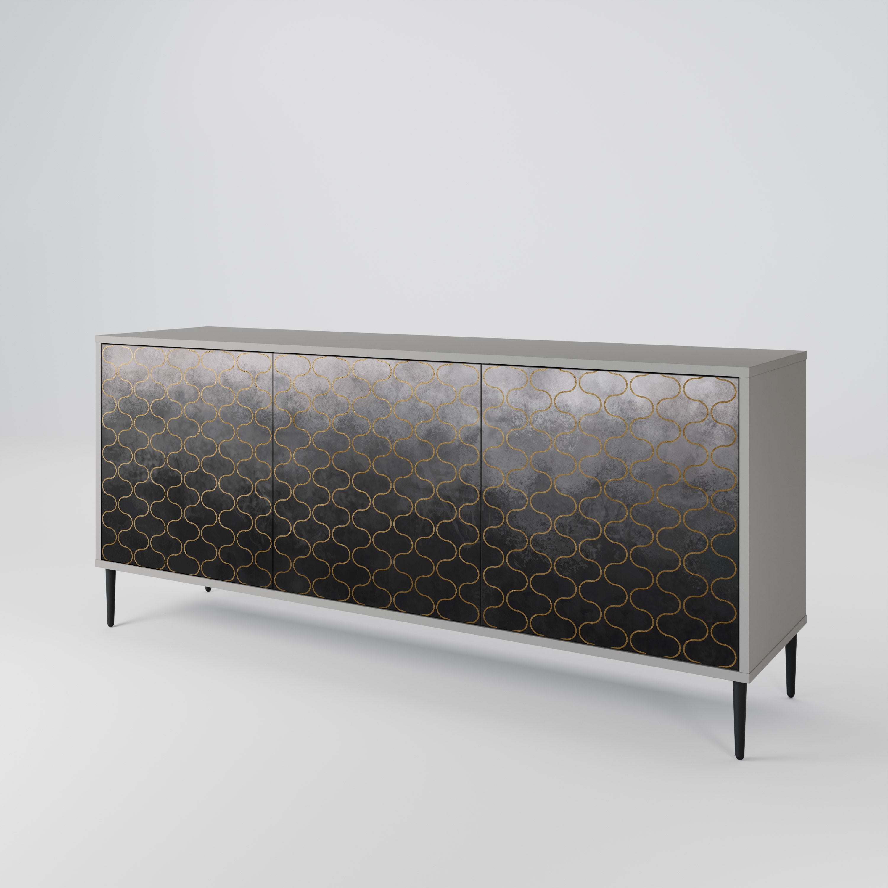 TESSELATED GRAYISH Komoda 3-drzwiowa korpus Szary