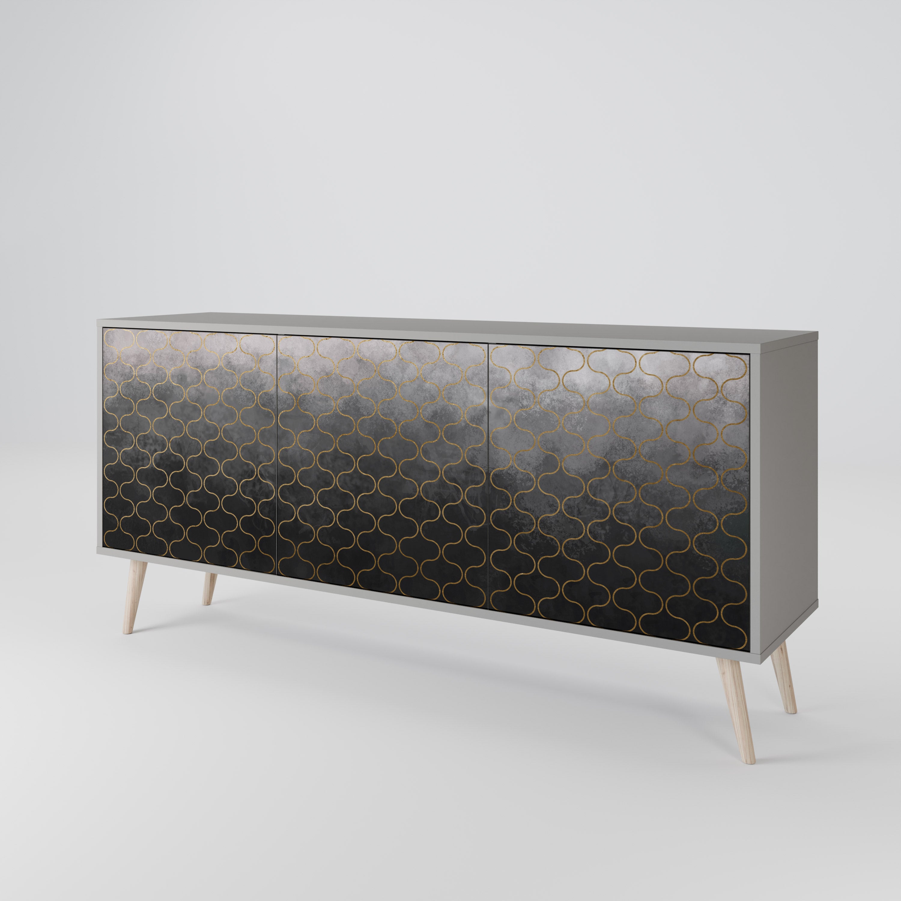 TESSELATED GRAYISH Komoda 3-drzwiowa korpus Szary