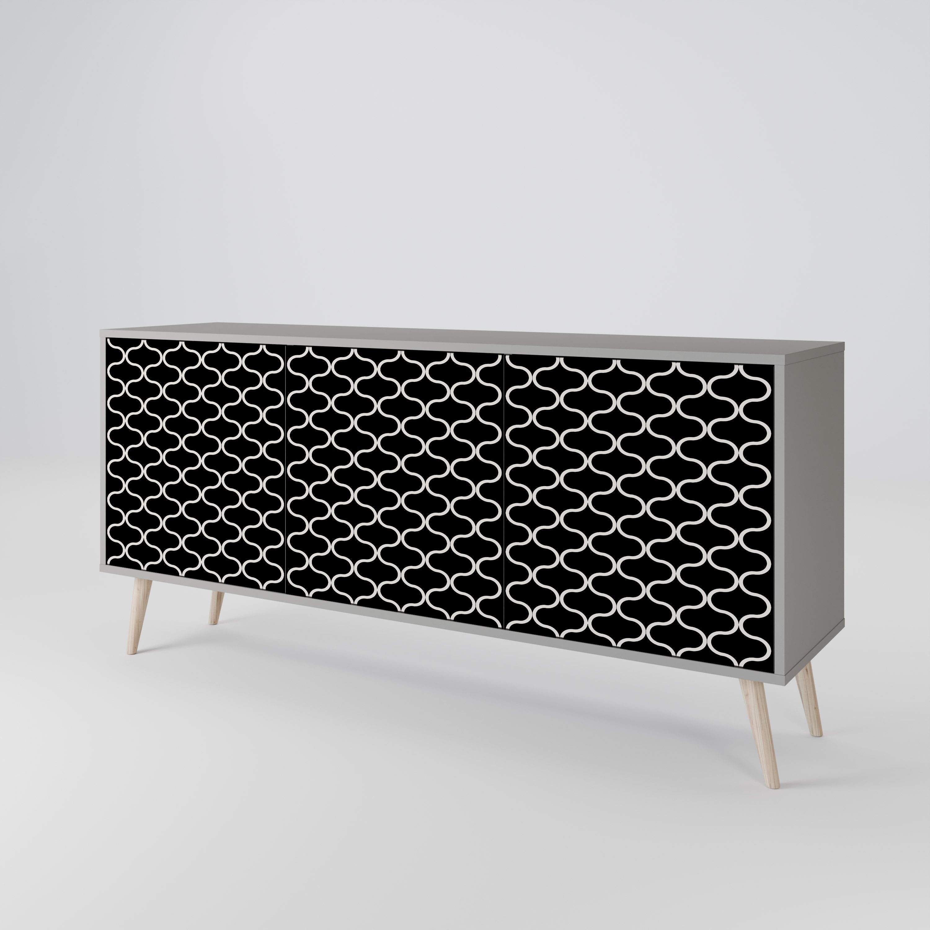 TESSELATED BLACKNESS Komoda 3-drzwiowa korpus Szary