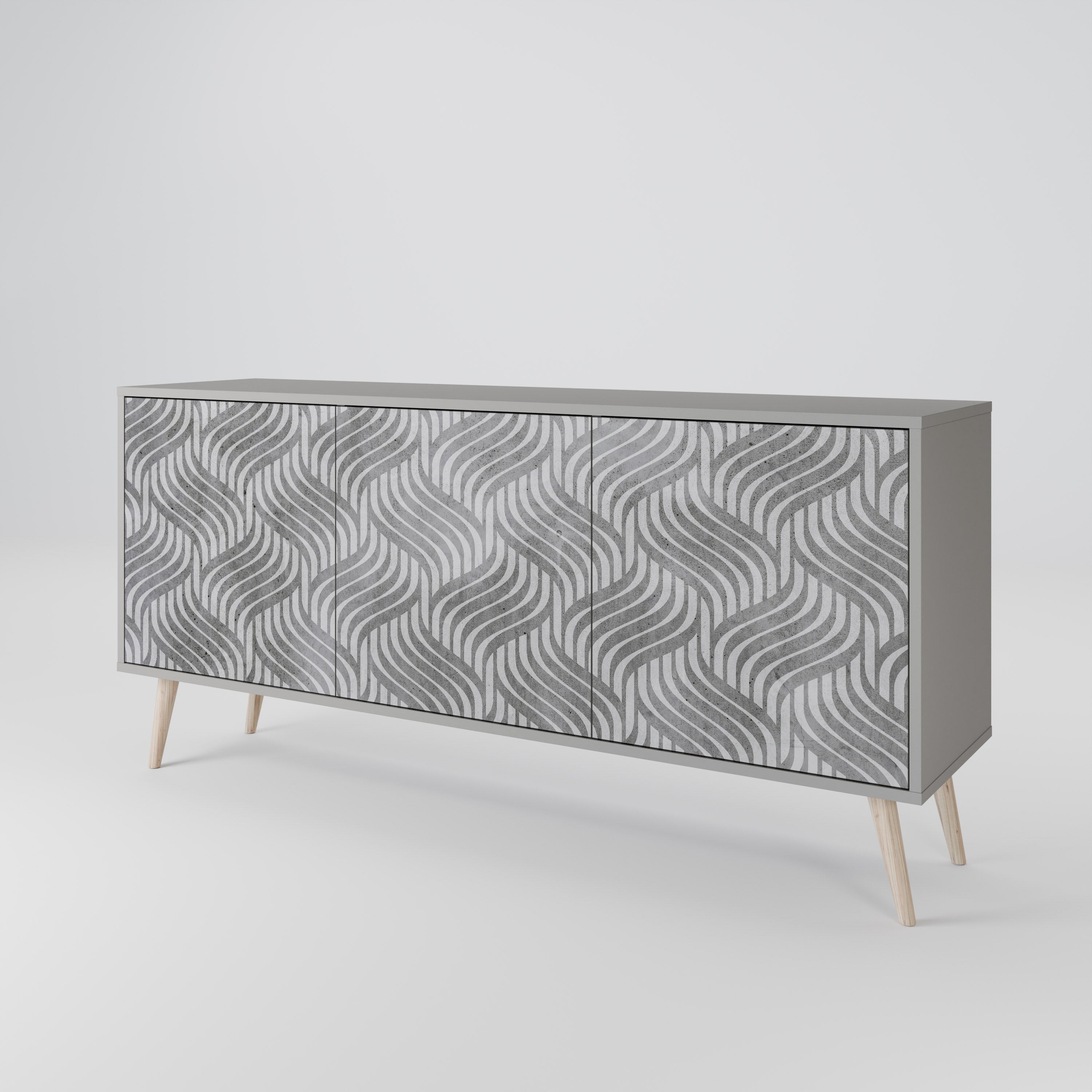 CONCRETE MOVEMENT Komoda 3-drzwiowa korpus Szary