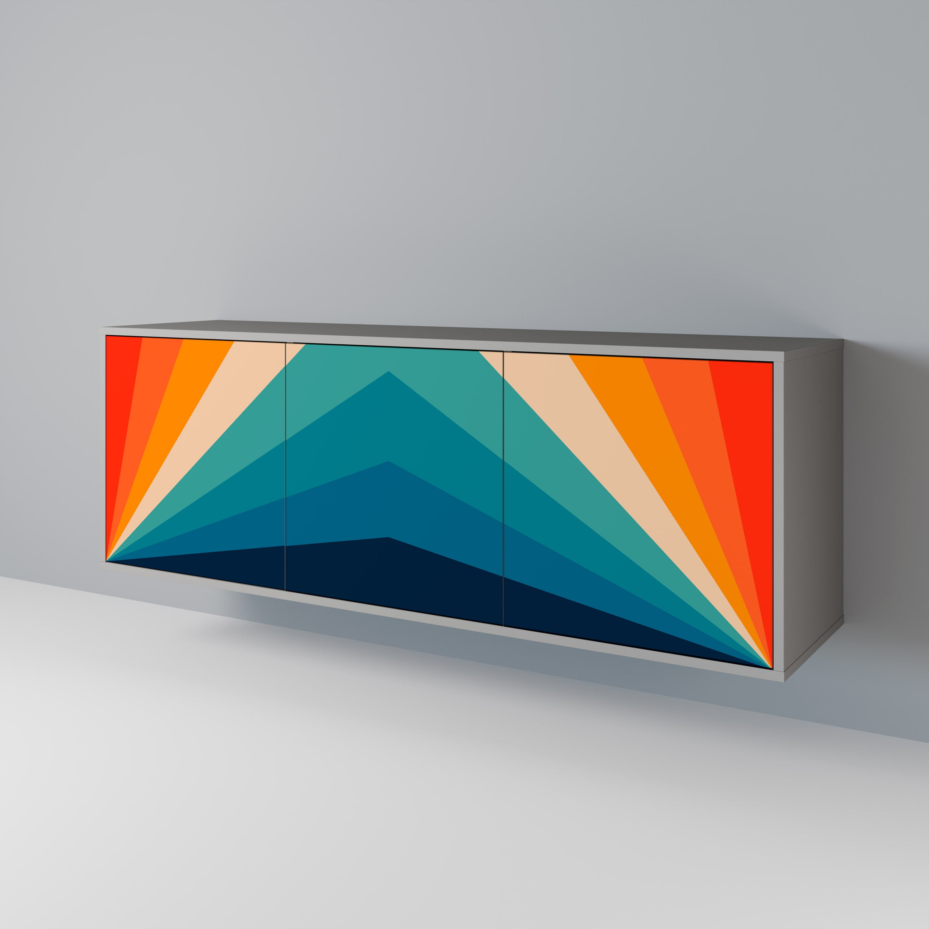 PRISM CONCUSSION Komoda 3-drzwiowa korpus Szary