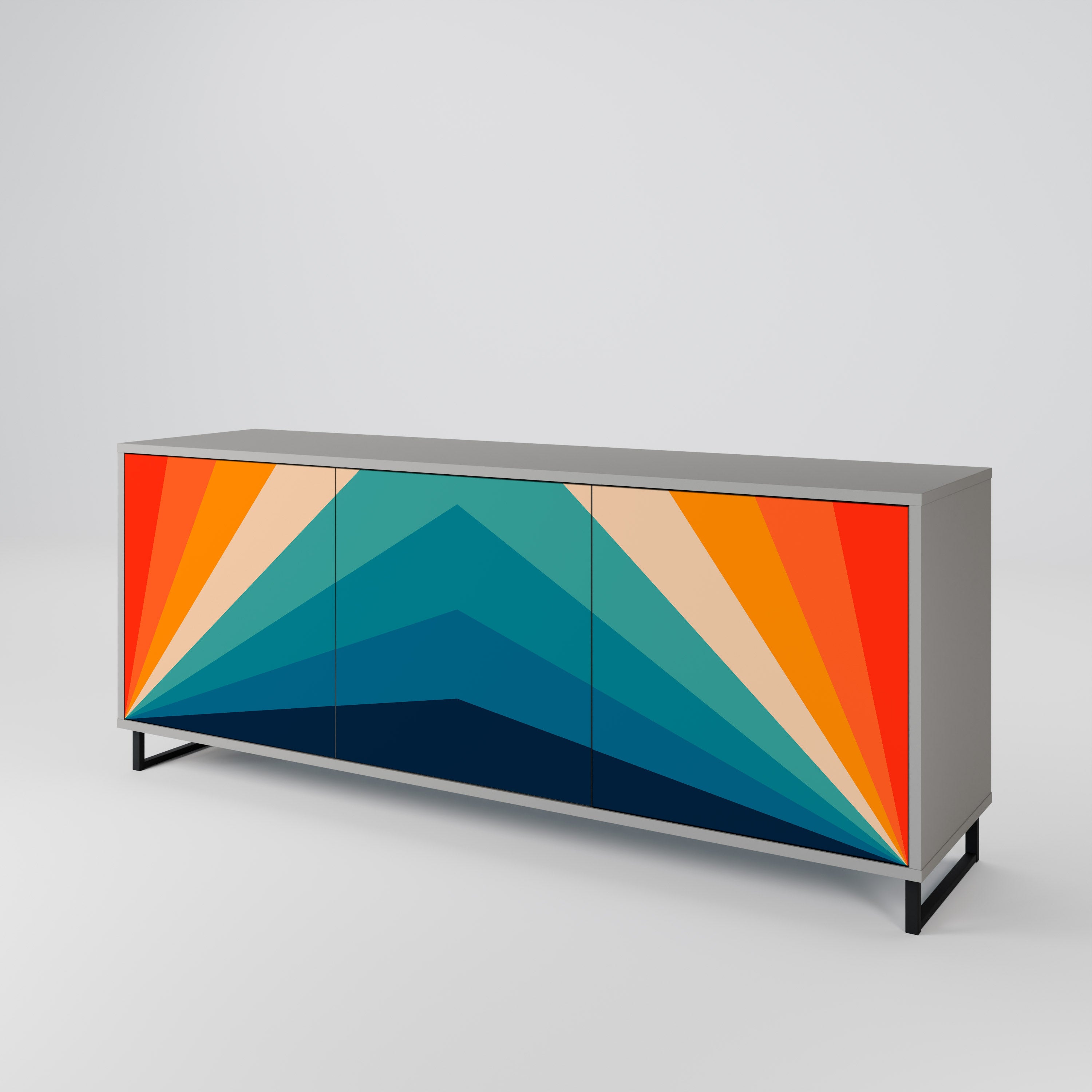 PRISM CONCUSSION Komoda 3-drzwiowa korpus Szary