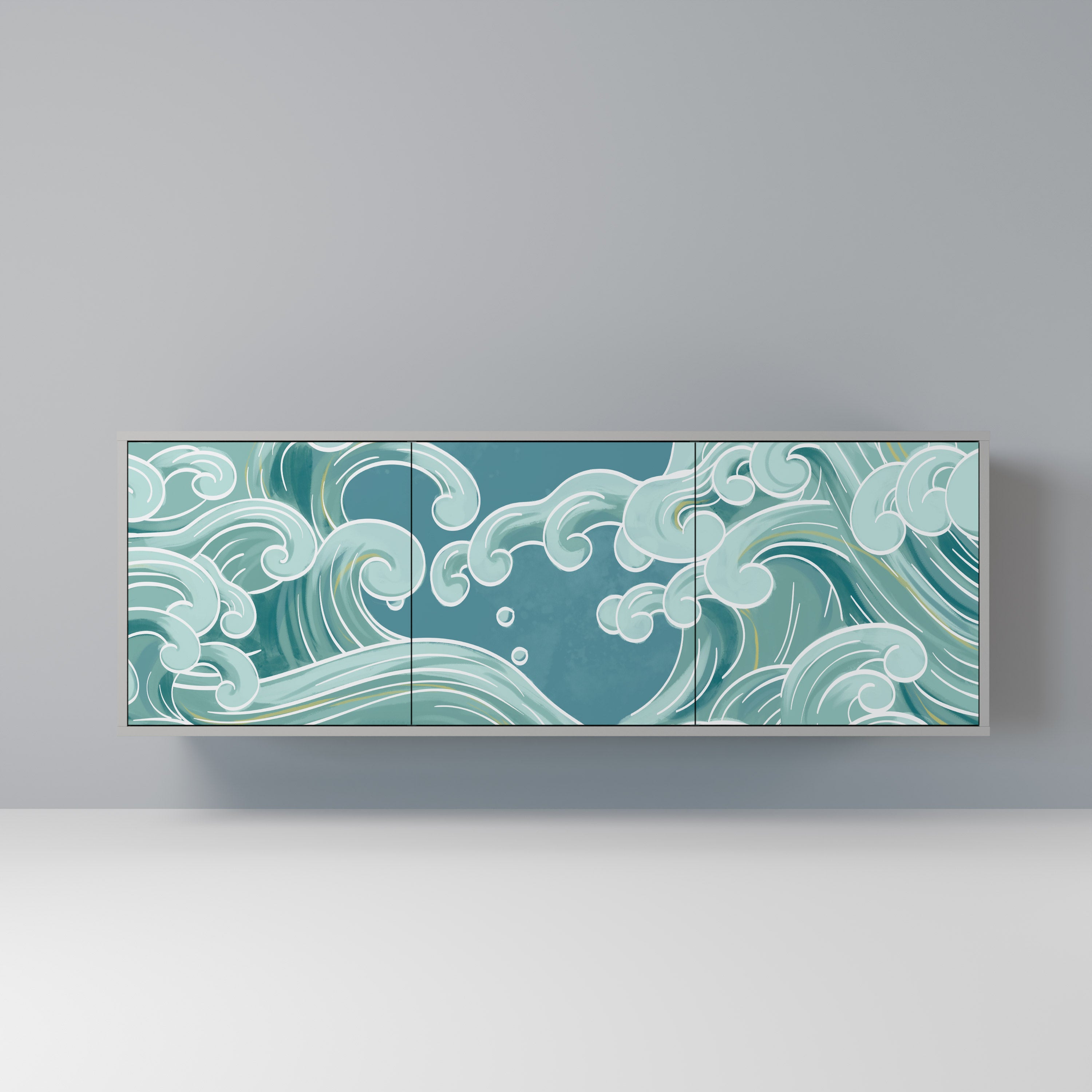 ASIAN SWAY Komoda 3-drzwiowa korpus Szary