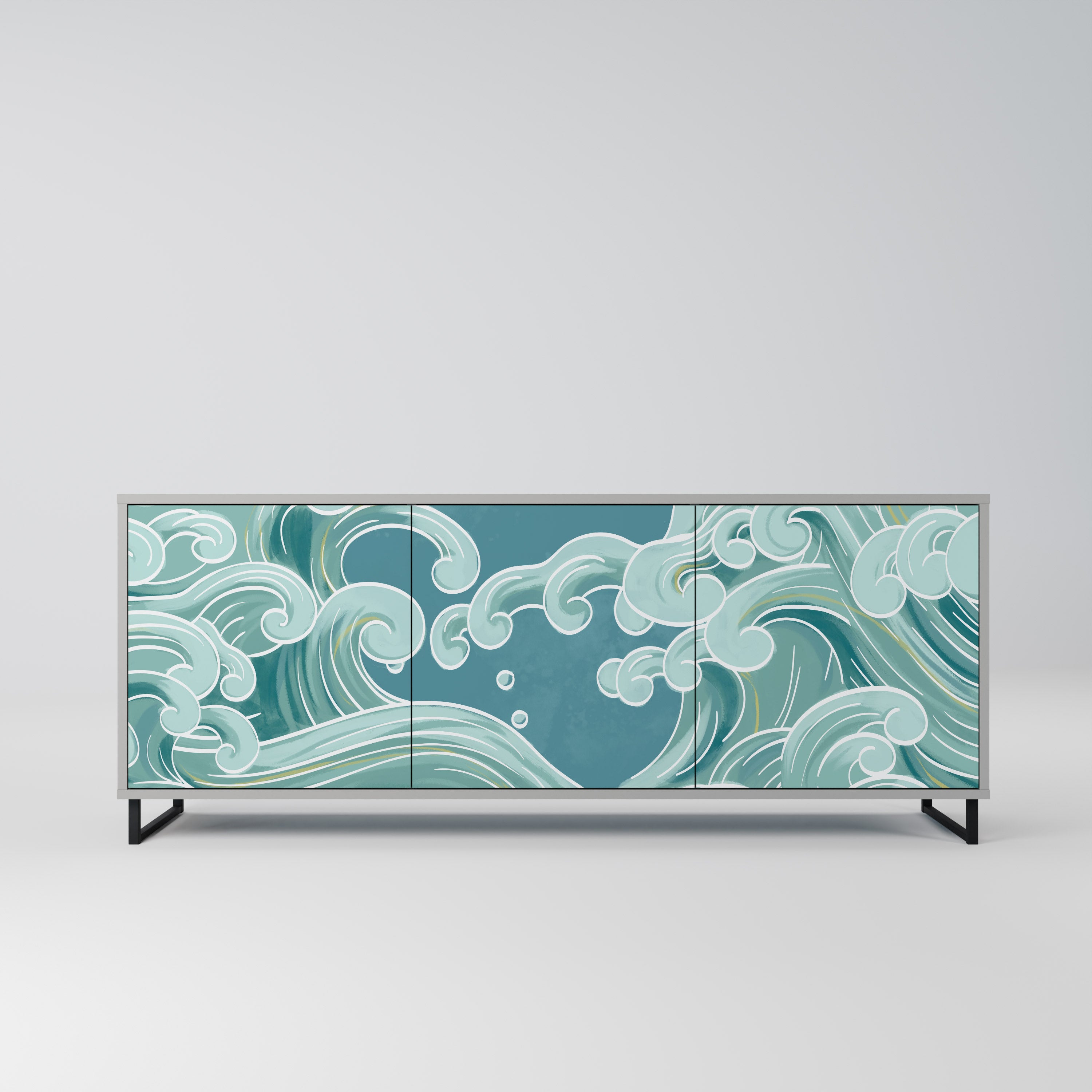 ASIAN SWAY Komoda 3-drzwiowa korpus Szary